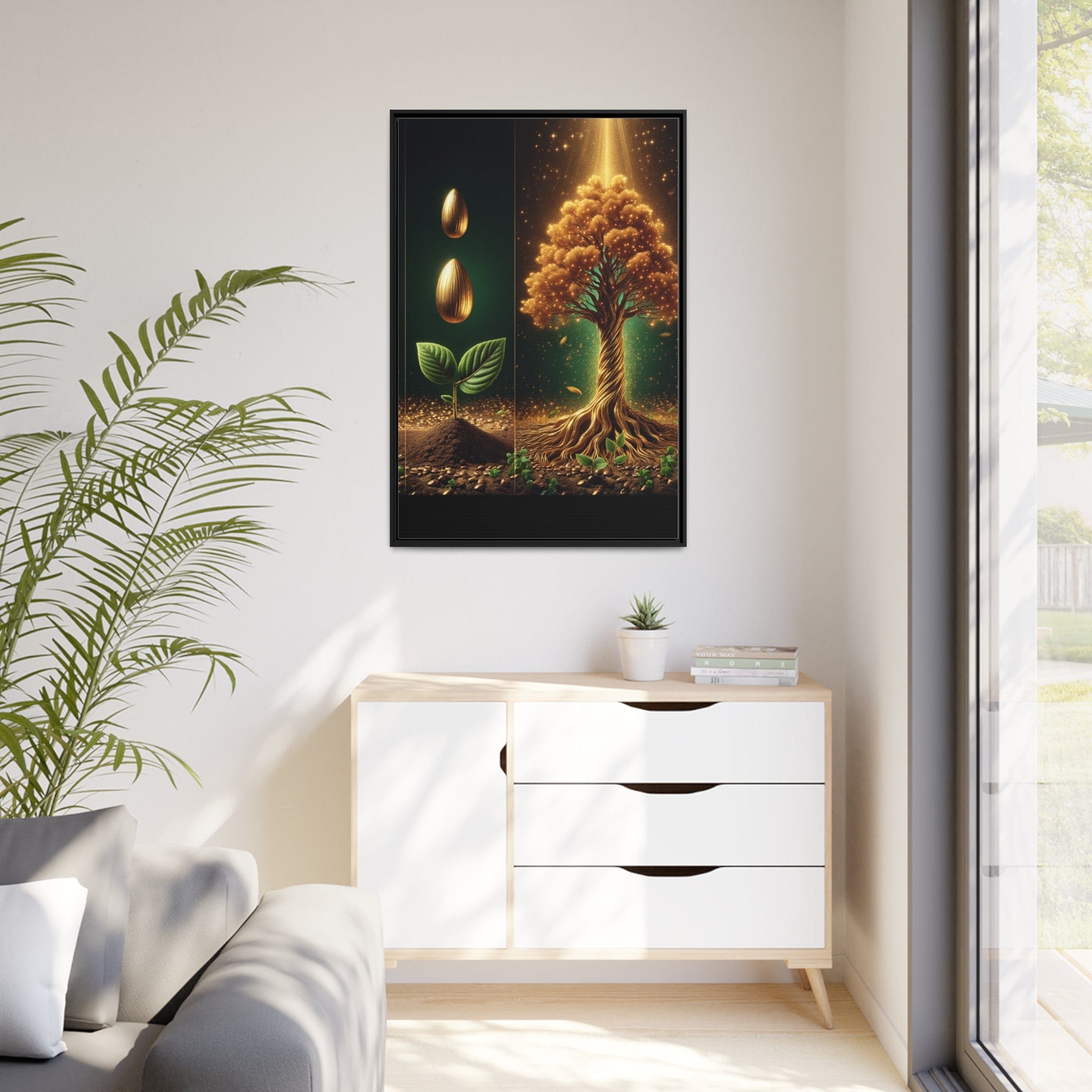 Printify Canvas Tableau La splendeur éternelle d'un Arbre de Vie doré