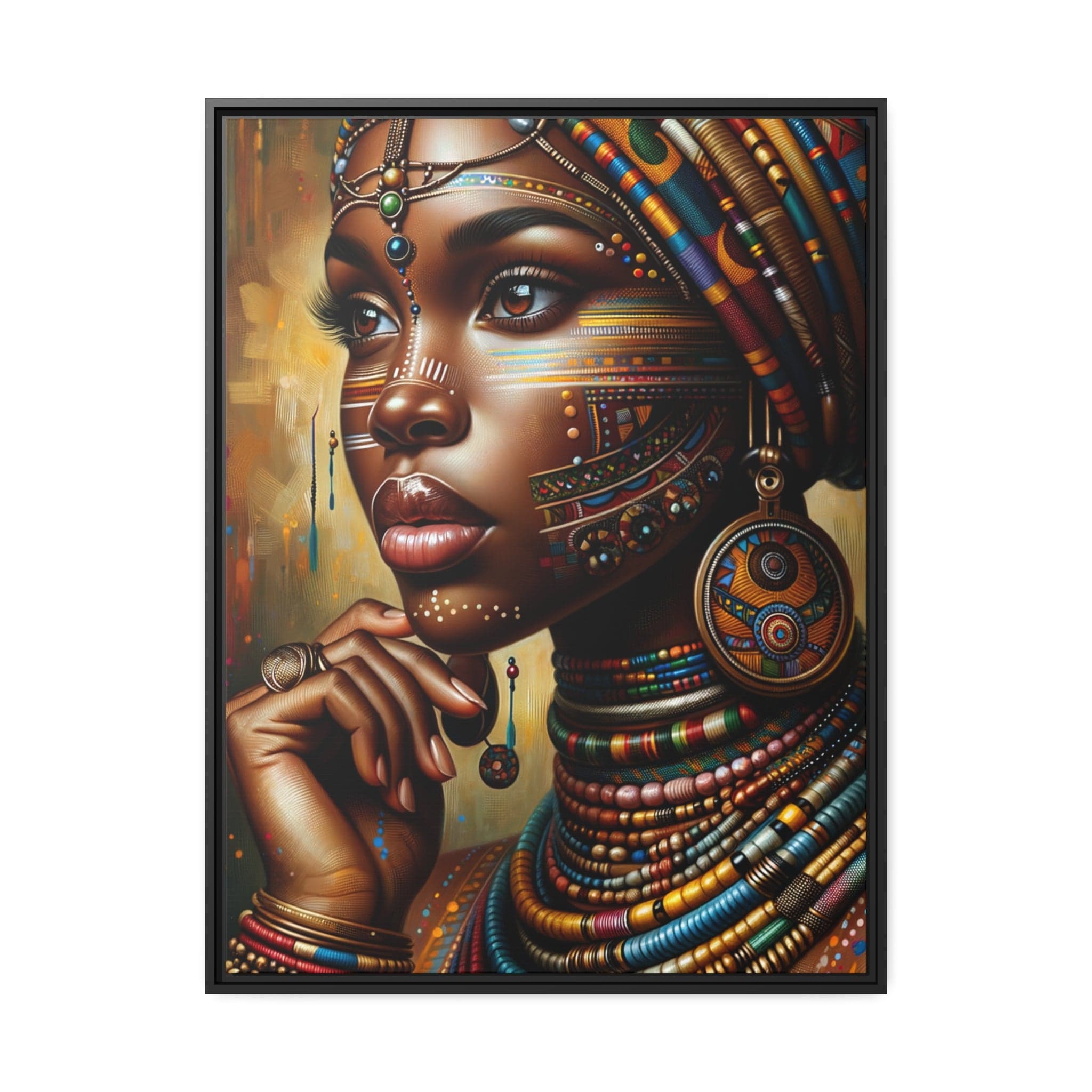 Printify Canvas 76.20 Cm" x 101.60 Cm" (Vertical) Tableau "Gloire et beauté : La femme africaine au cœur de l'art"