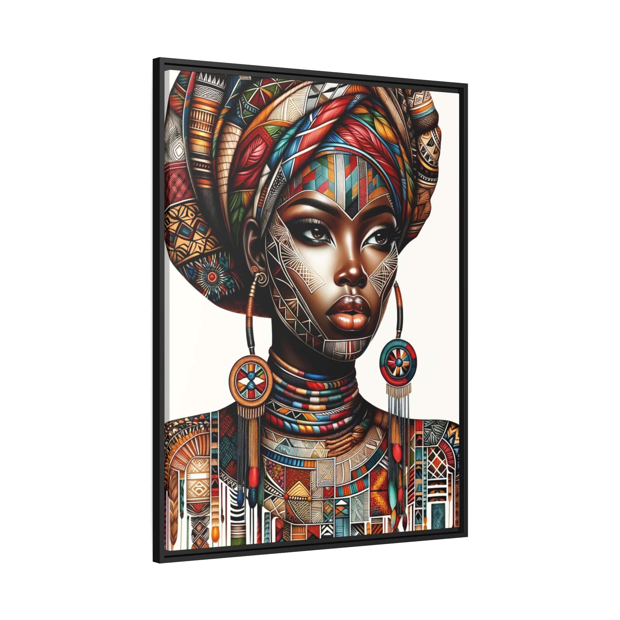 Printify Canvas Tableau "La force, la beauté et la grâce : Tableau captivant d'une femme africaine"