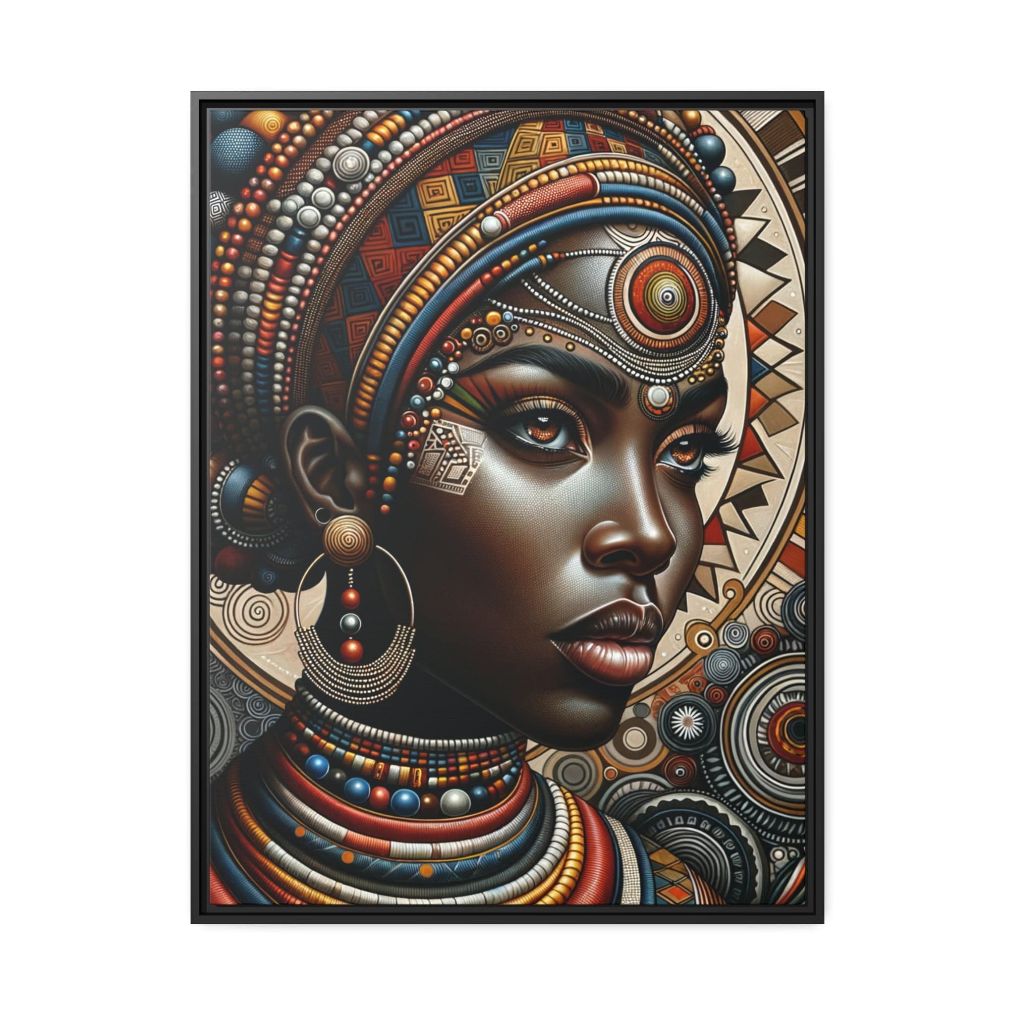 Printify Canvas 76.20 Cm" x 101.60 Cm" (Vertical) Tableau "La beauté et la grâce de la femme africaine : Un tableau vibrant de couleurs et de culture"