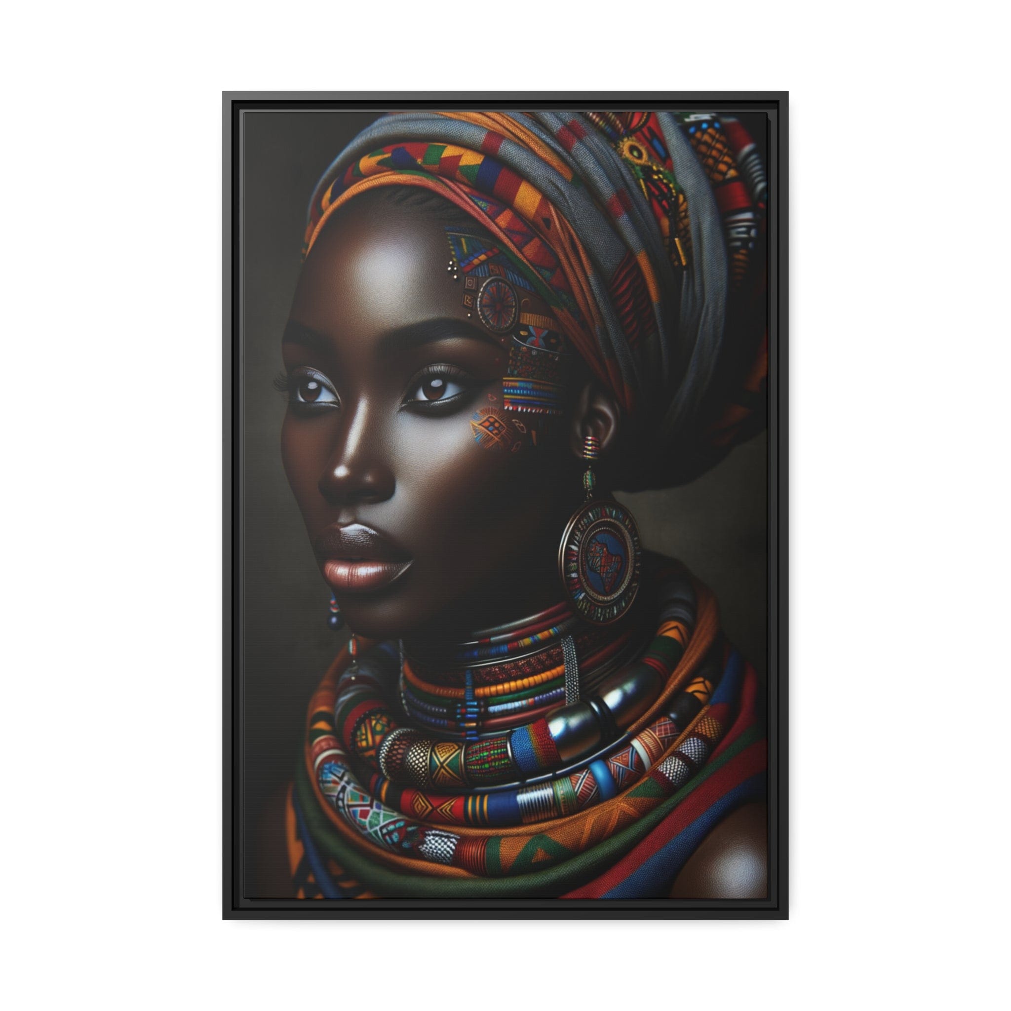 Printify Canvas 61.00 Cm″ x 91.40 Cm″ (Vertical) Tableau "La beauté africaine: un portrait captivant de la femme"