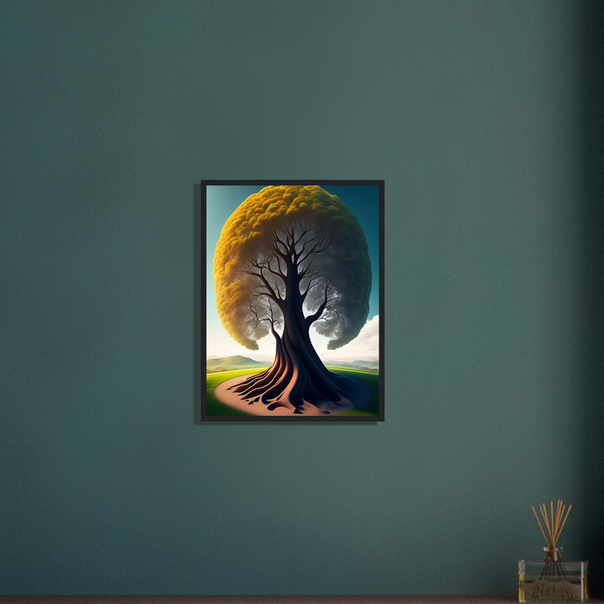 Canvanation Print Material Tableau Arbre De Vie Jaune