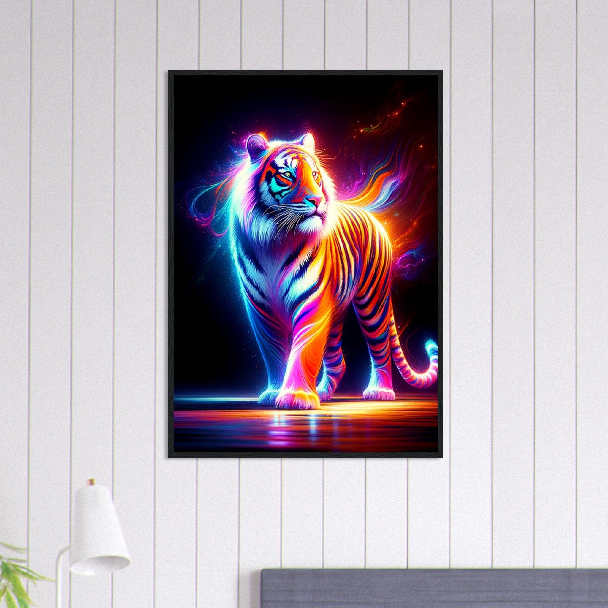 Tableau Tigre Art Lumineux Noir