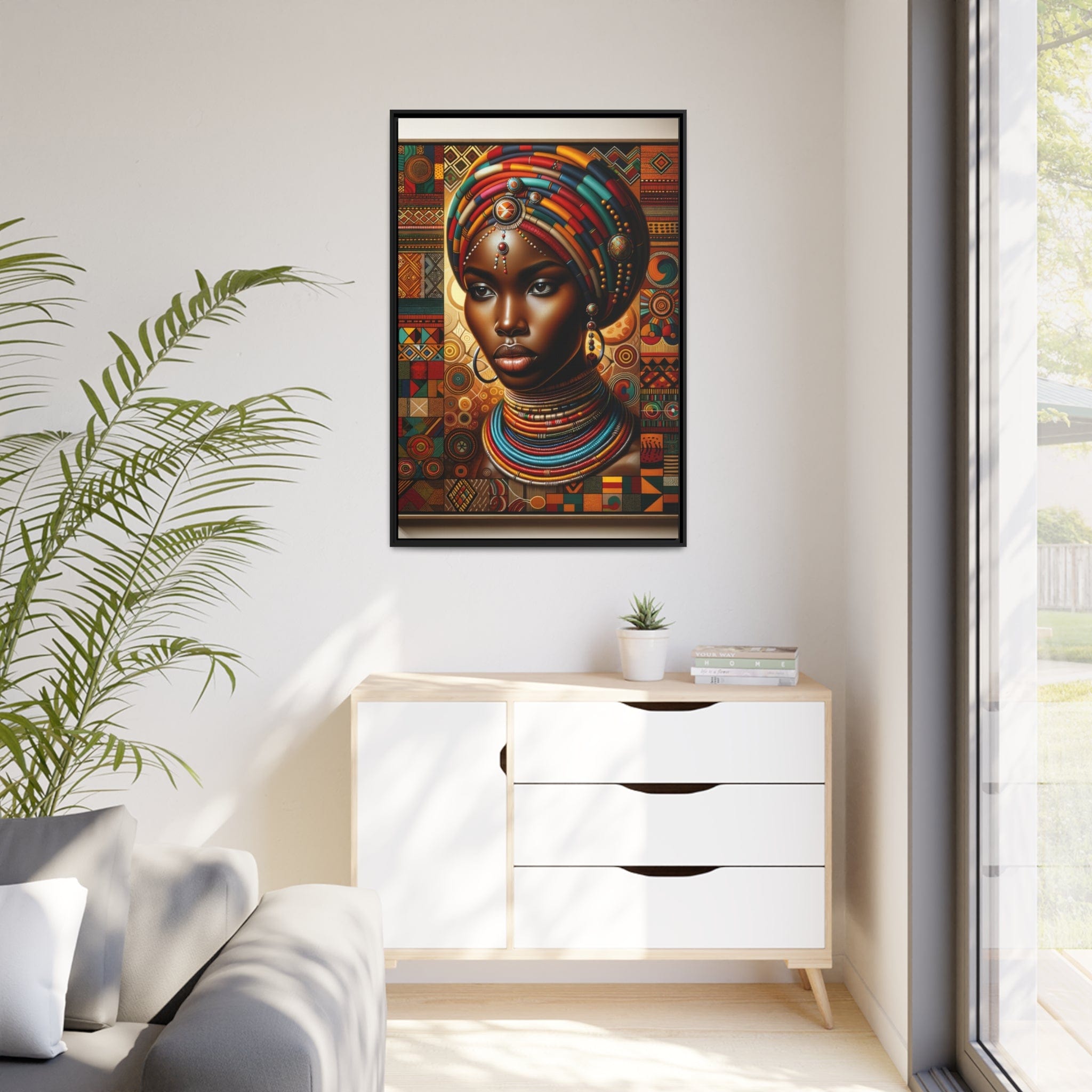 Printify Canvas Tableau "Élégance africaine : Un tableau vibrant rendant hommage à la beauté et à la force des femmes africaines"