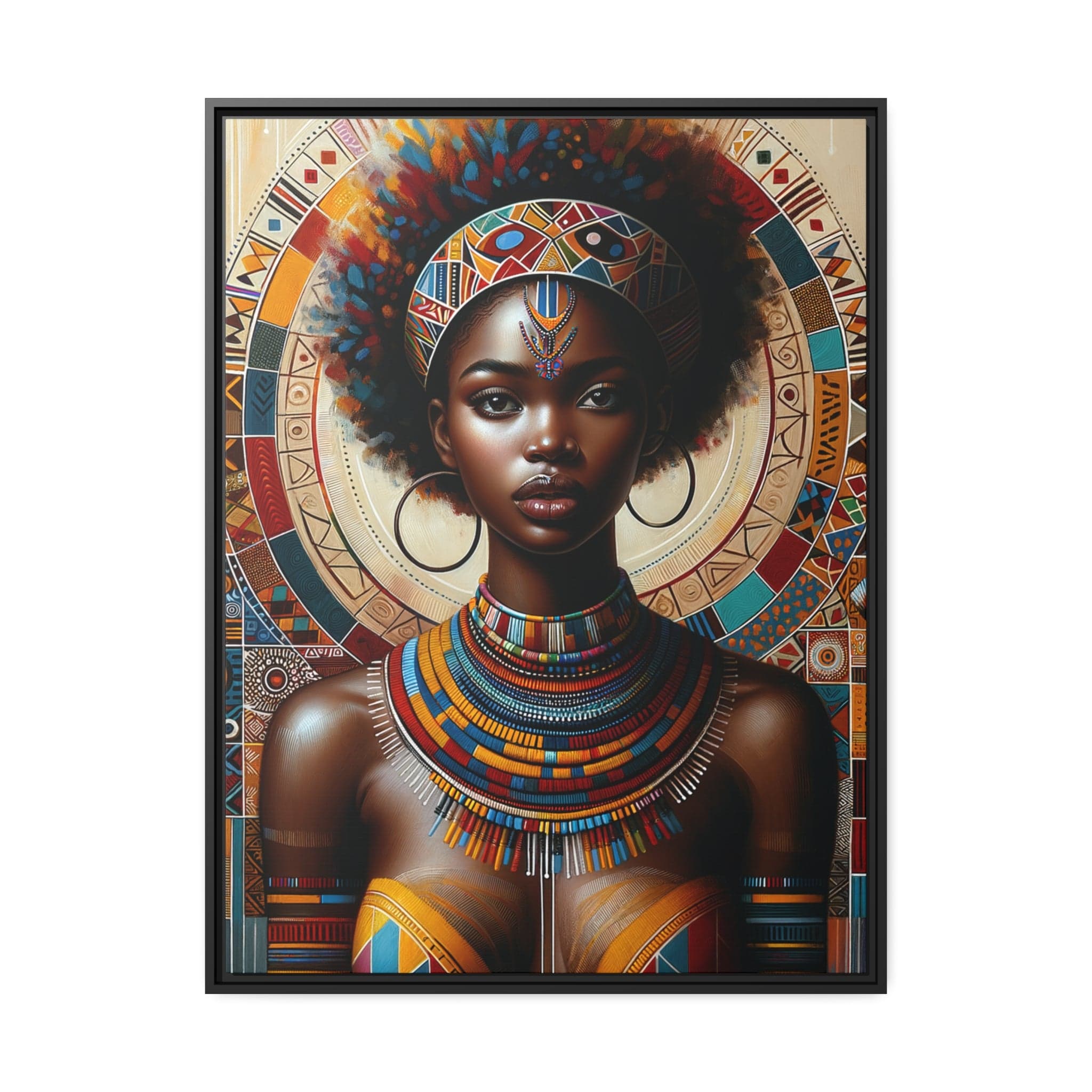 Printify Canvas 76.20 Cm" x 101.60 Cm" (Vertical) Tableau "Empowering African Women: A Vibrant and Resilient Tableau"