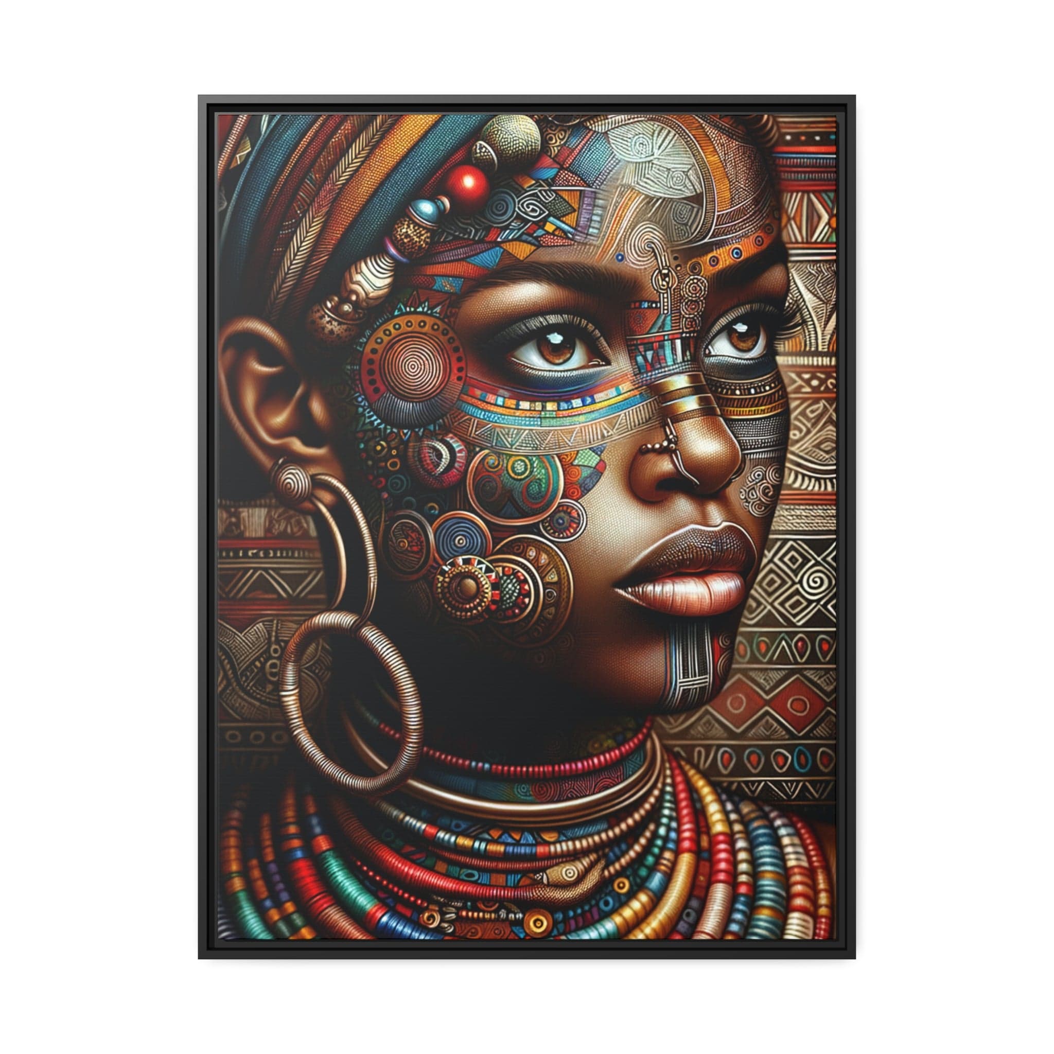 Printify Canvas 76.20 Cm" x 101.60 Cm" (Vertical) Tableau "La grâce africaine incarnée : Portraits envoûtants de femmes d'Afrique"