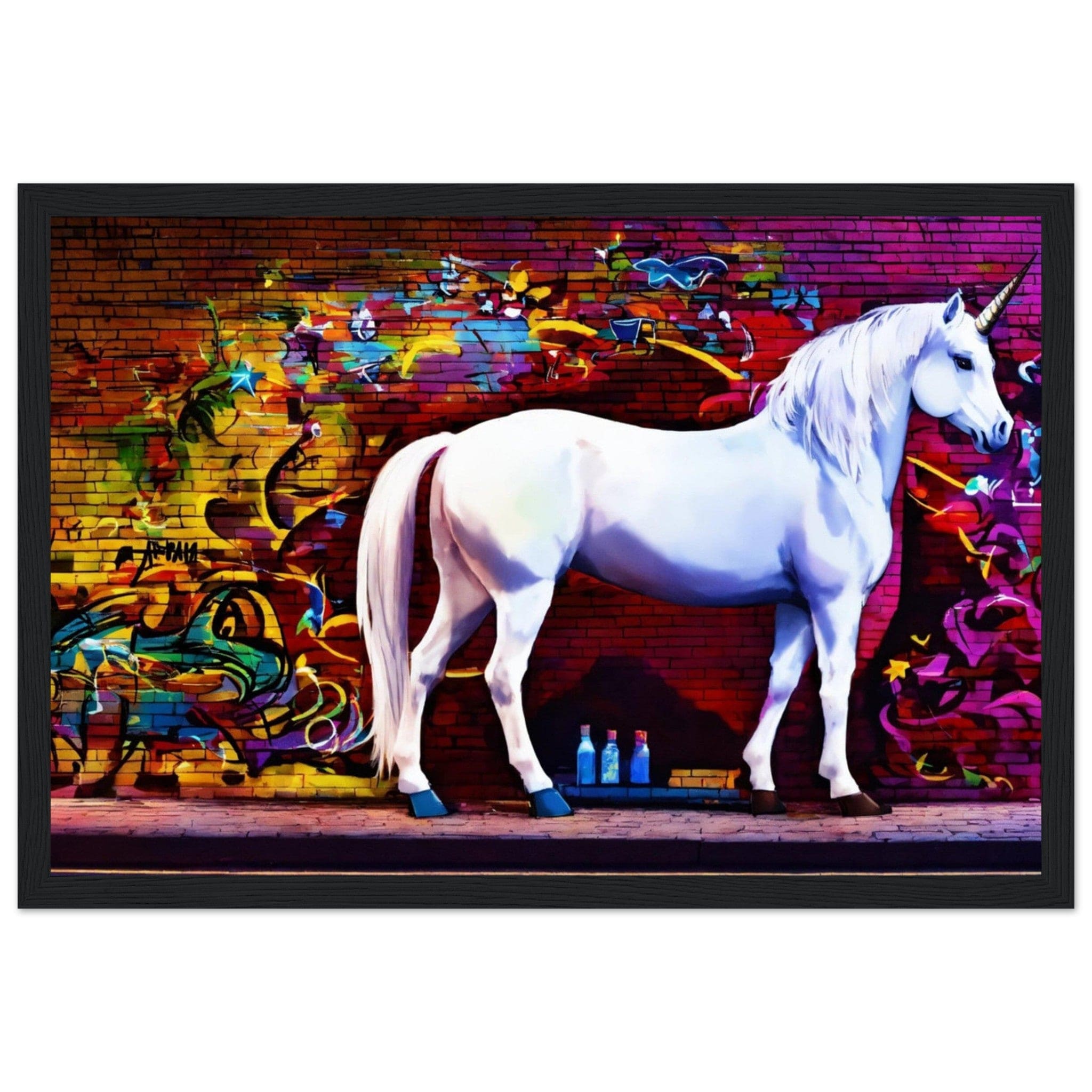 Canvanation Print Material 30x45 cm / 12x18″ Tableau Animaux Street Art Licorne