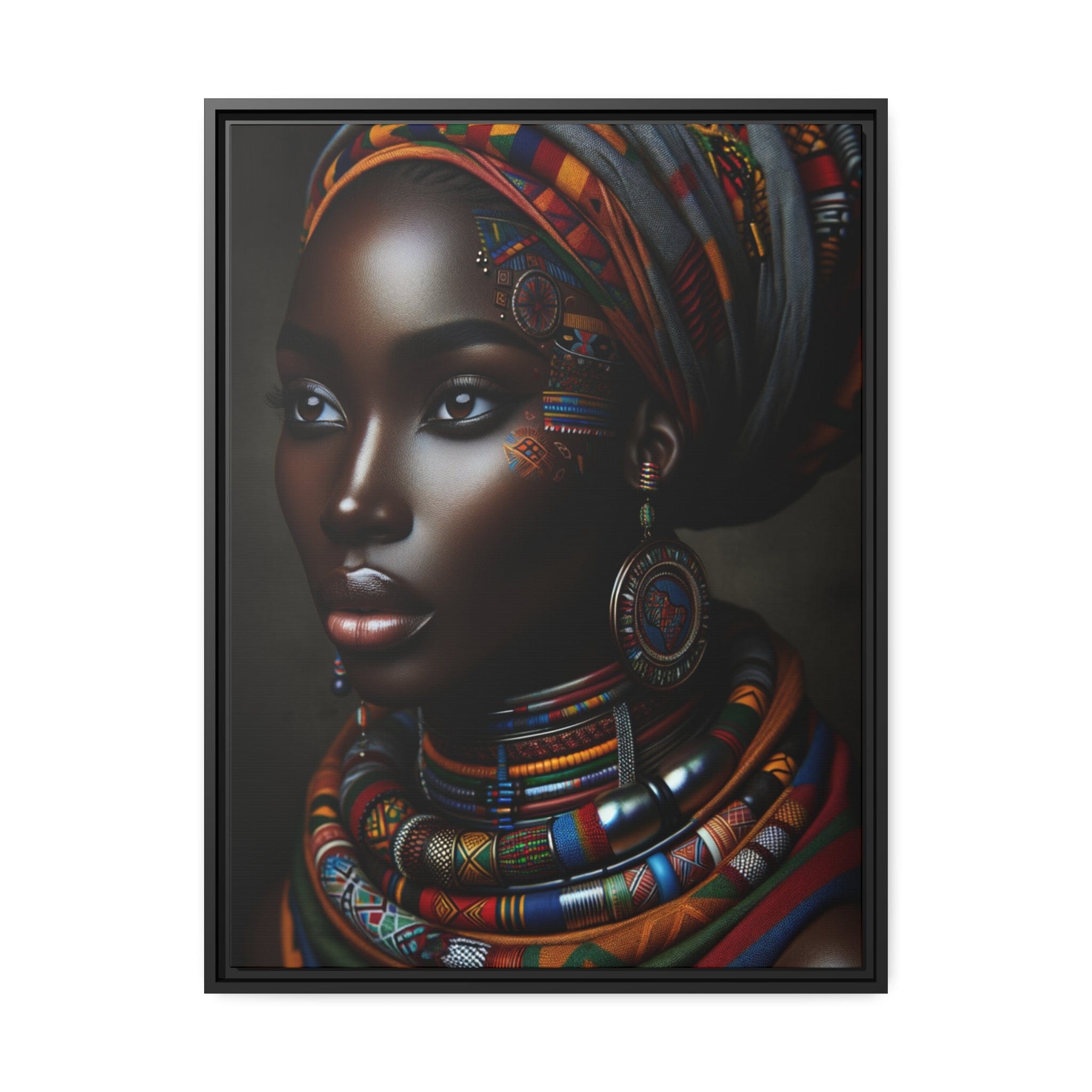 Printify Canvas 61.00 Cm" x 81.30 Cm" (Vertical) Tableau "La beauté africaine: un portrait captivant de la femme"