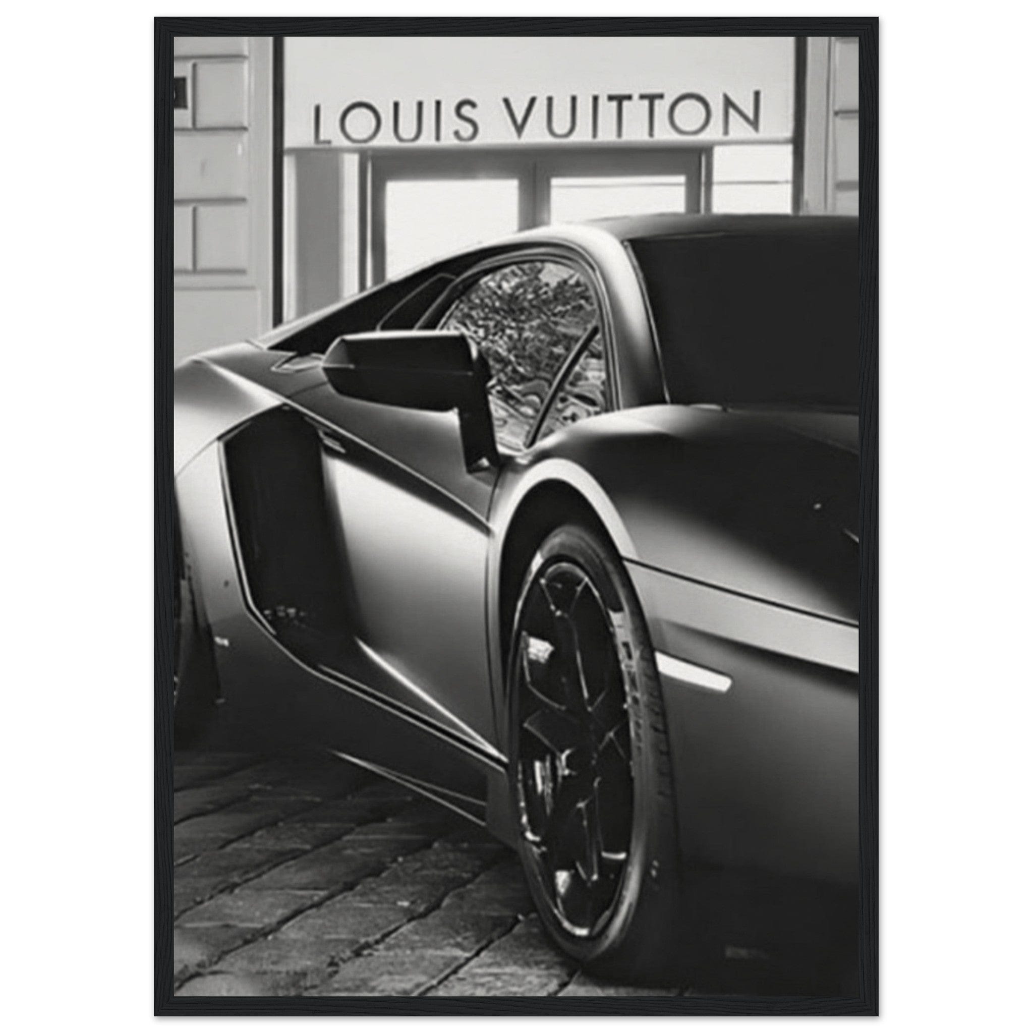 Canvanation Print Material 50x70 cm / 20x28″ / Cadre Noir Tableau Louis Vuitton Lamborghini