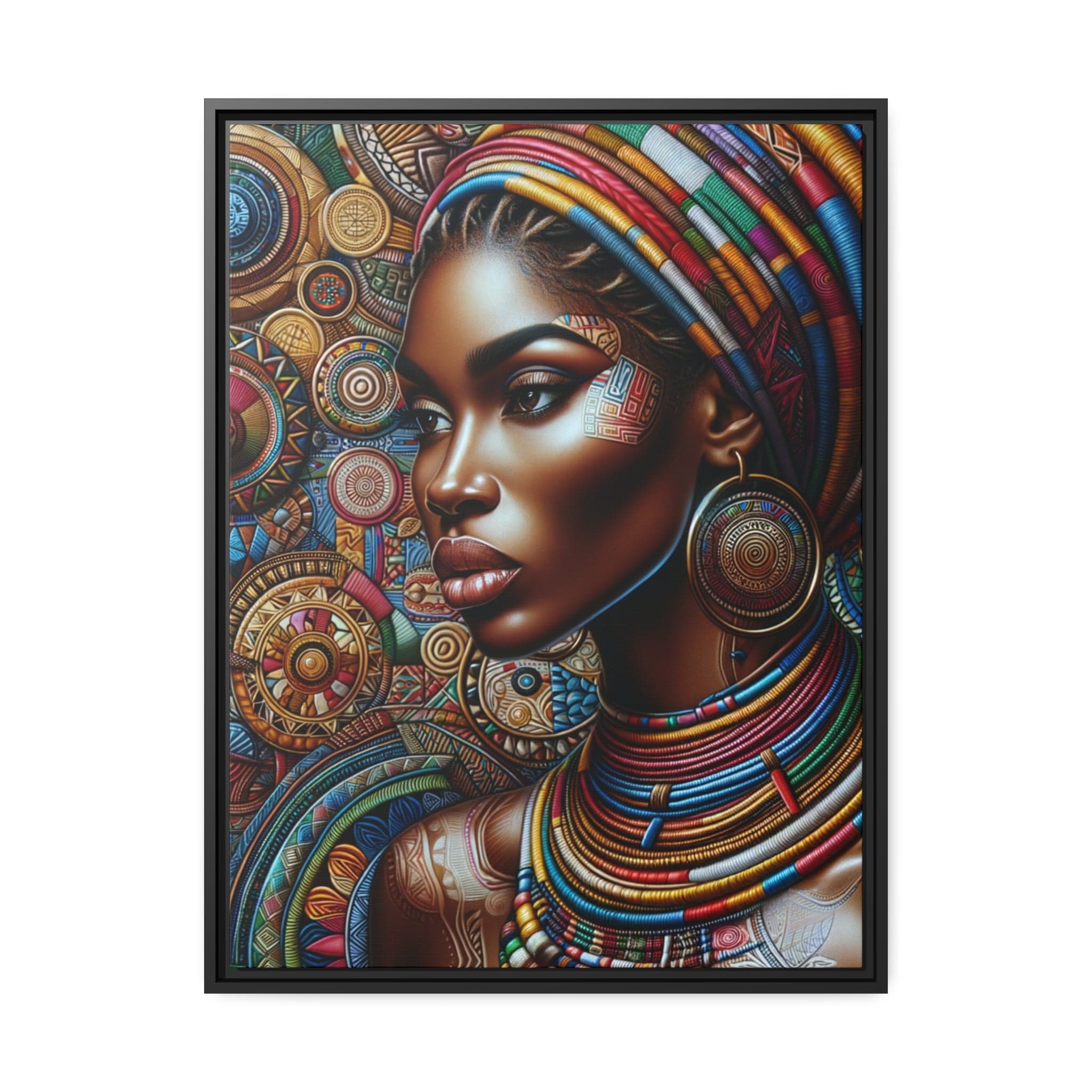 Printify Canvas 61.00 Cm" x 81.30 Cm" (Vertical) Tableau "La beauté et la force de la femme africaine : un tableau vibrant de couleurs et de culture"