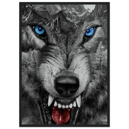 Tableau Loup Yeux Bleu - Canvanation