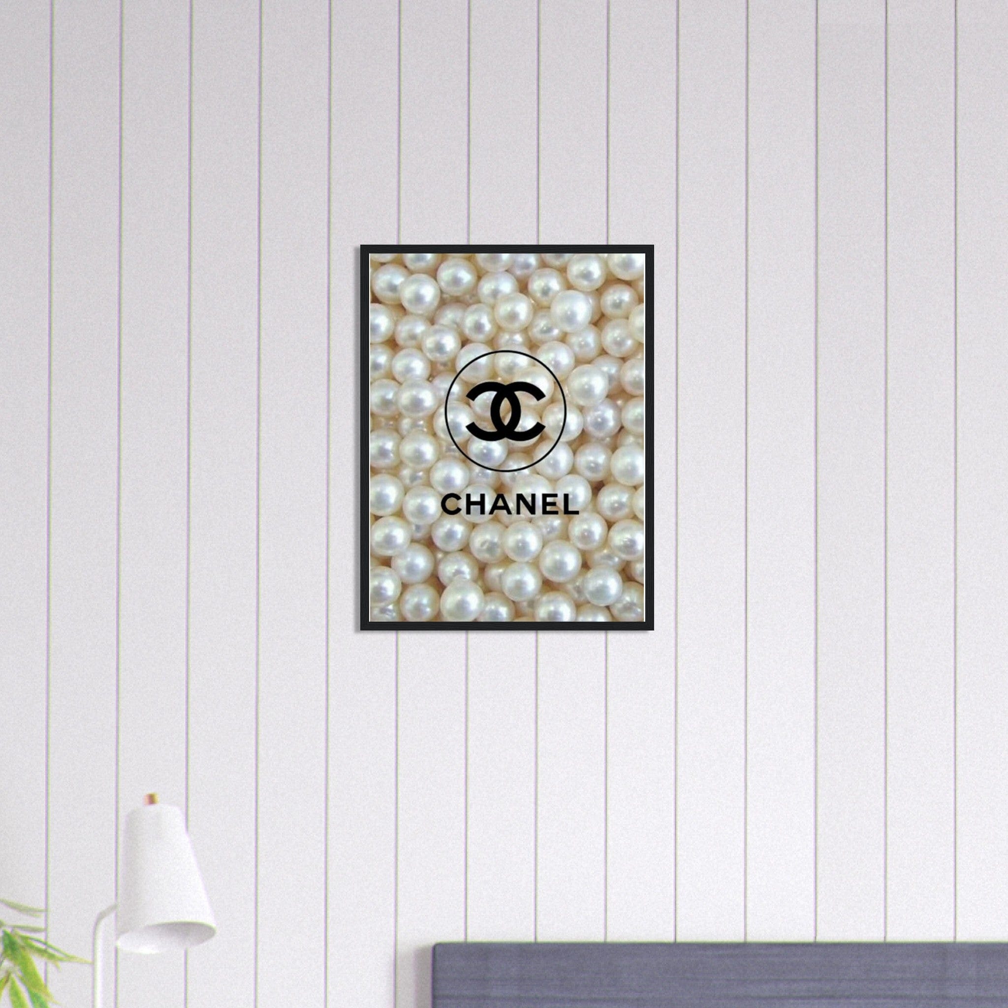 Canvanation Print Material 45x60 cm / 18x24″ Tableau Chanel Fond  Perles