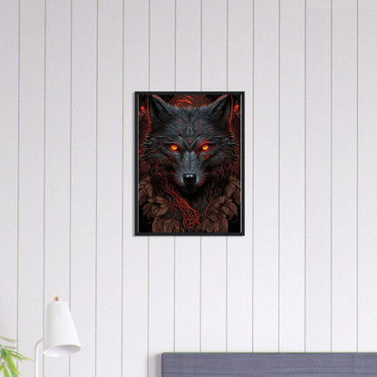 Tableau Loup Noir Yeux Rouge Canvanation