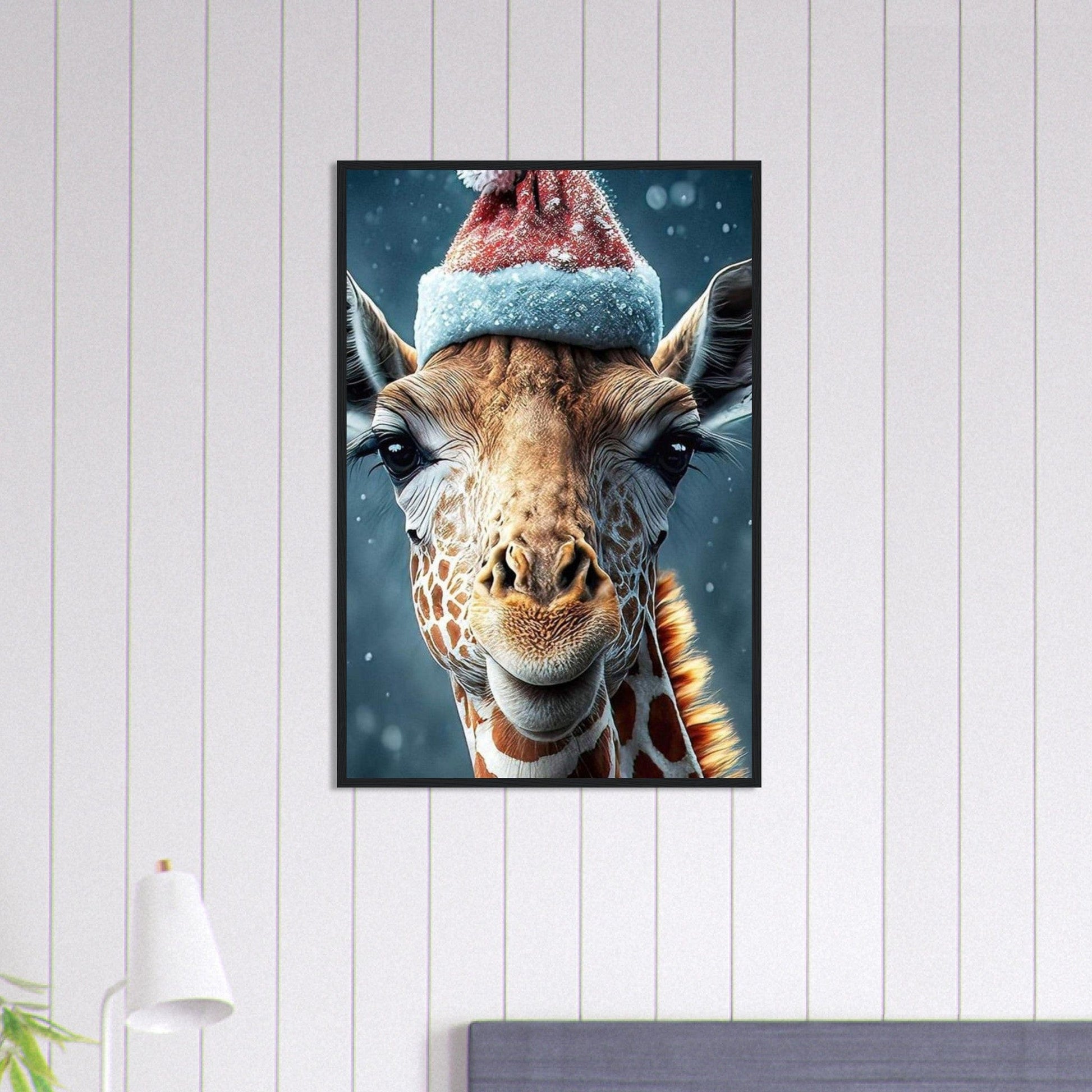 Tableau Girafe Noel Canvanation