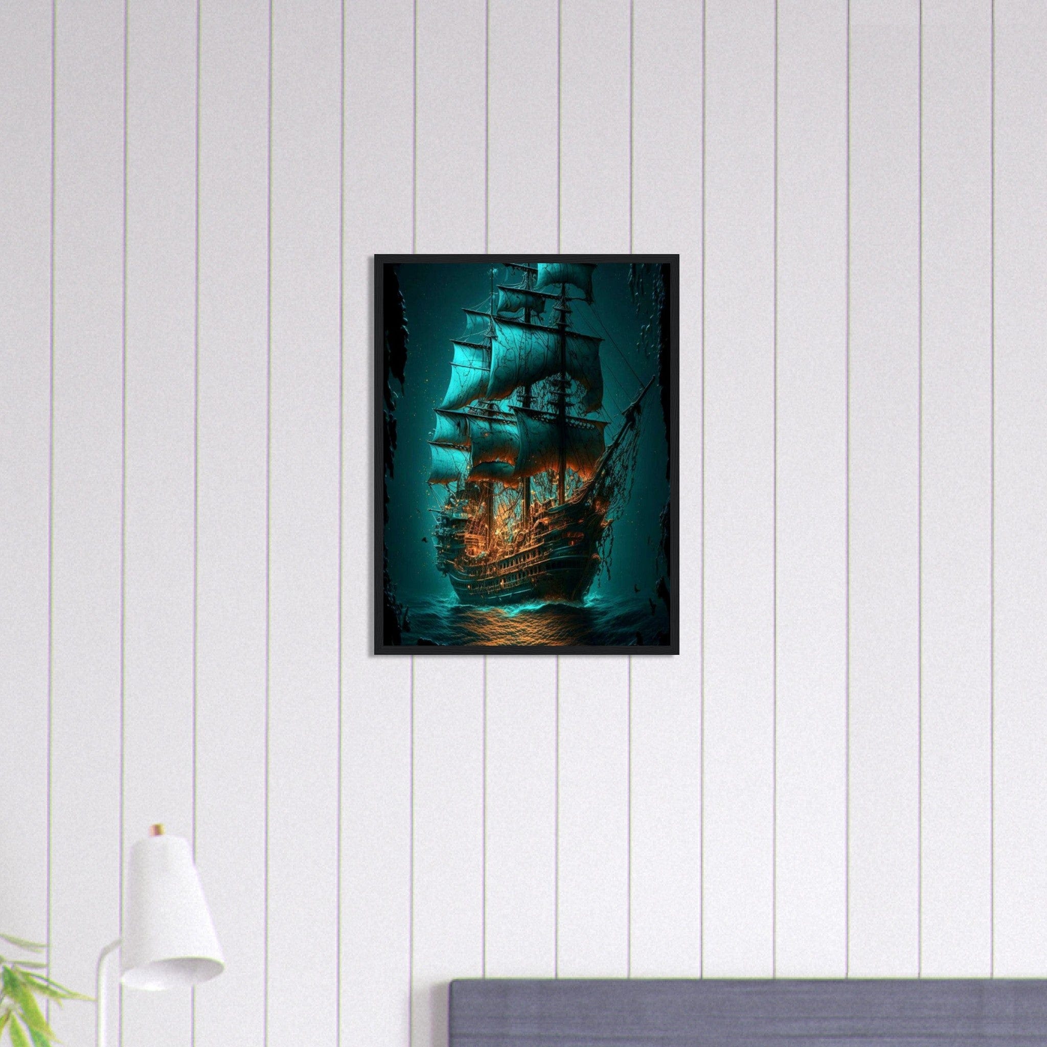 Canvanation Print Material Tableau Voilier Pirate De Nuit