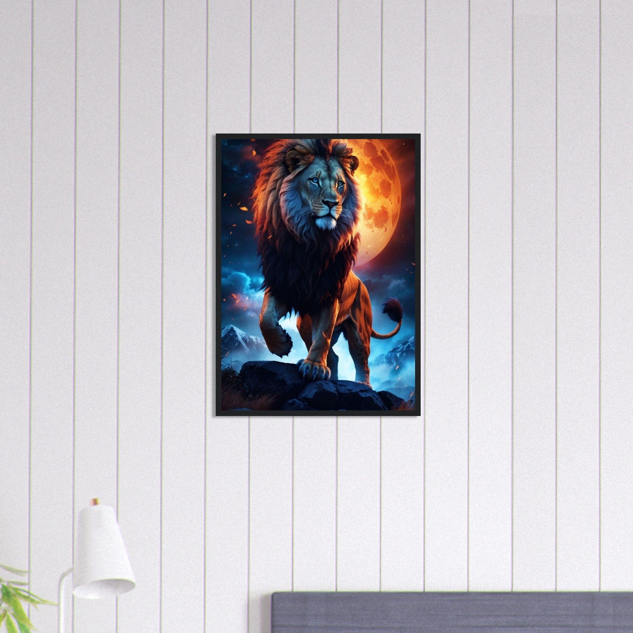 Canvanation Print Material 50x70 cm / 20x28″ Tableau Lion Couleur Bleu