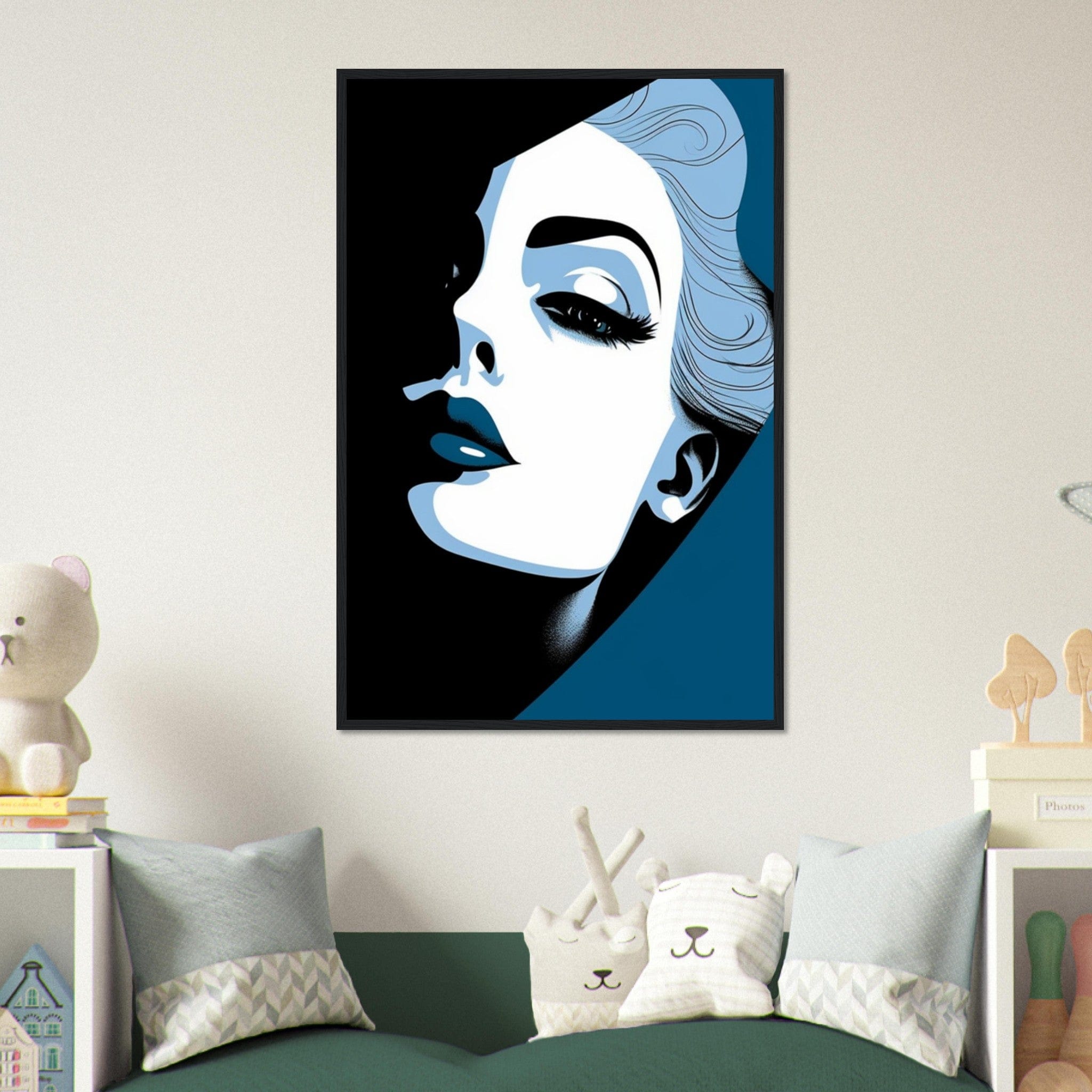 Canvanation Print Material 60x90 cm / 24x36″ Tableaux Portrait Femme Bleu