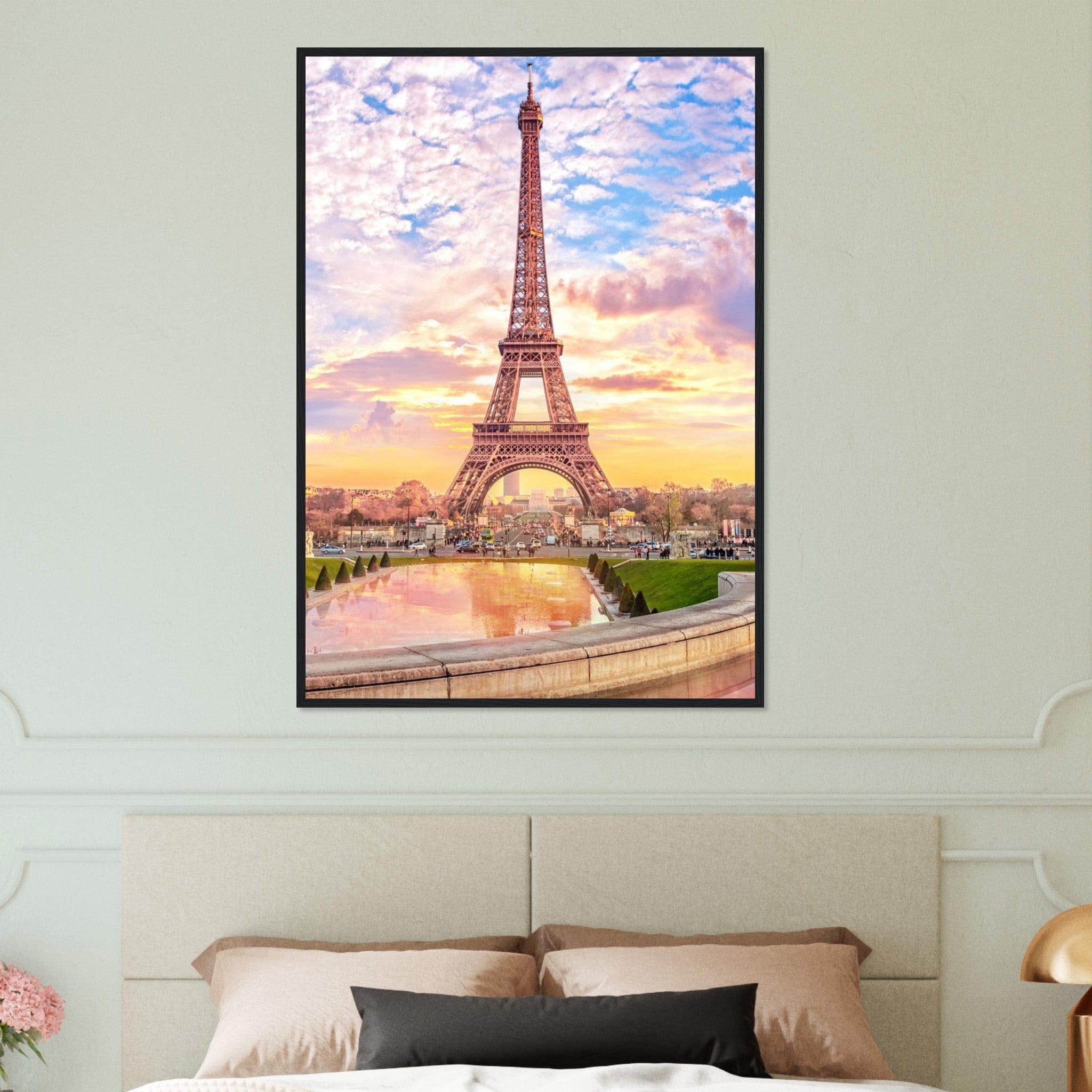 Canvanation Print Material 70x100 cm / 28x40″ Tableau Paris Tour Eiffel Ensoleillé