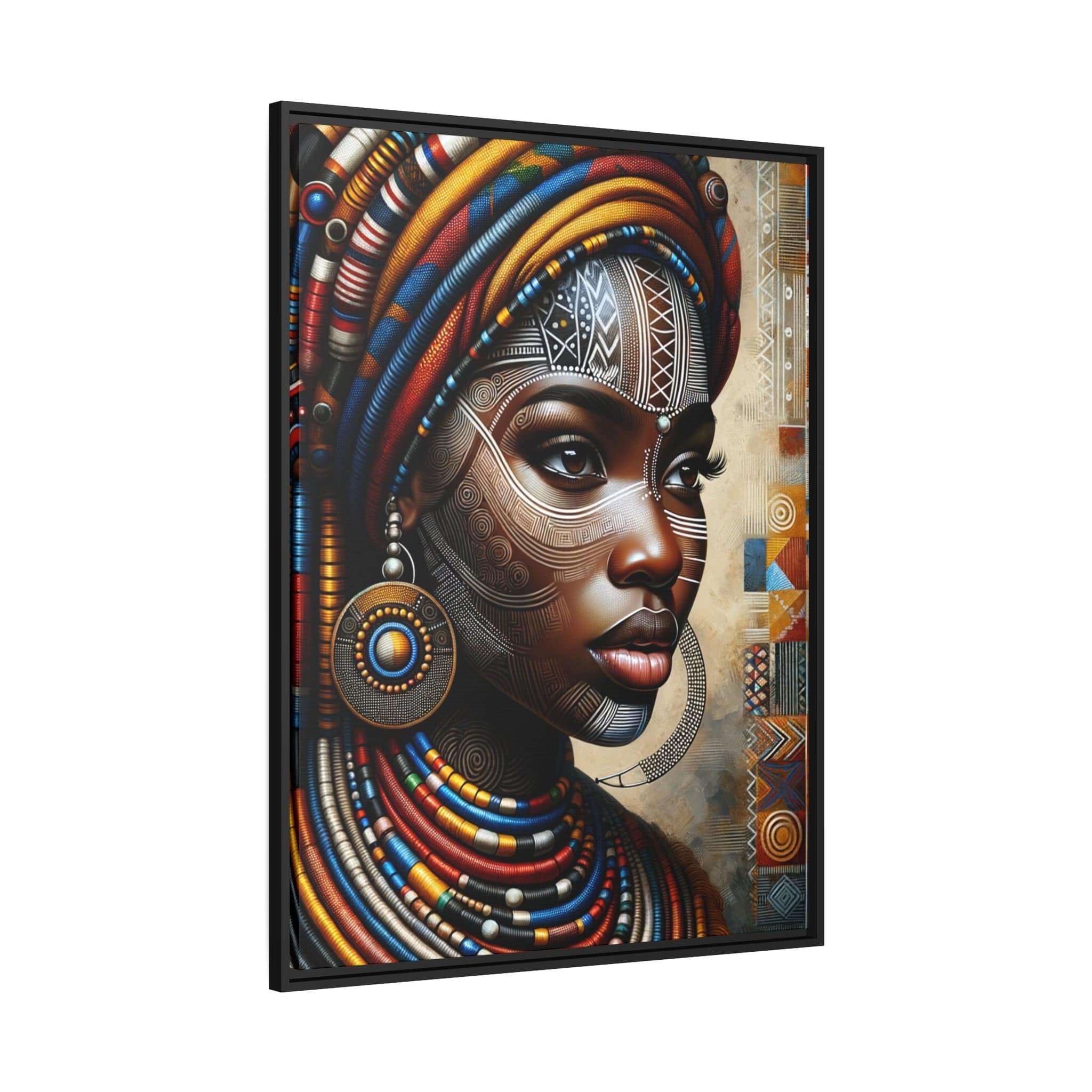 Printify Canvas Tableau "Afrique Féminine: Le Portrait Coloré de la Beauté, la Force et l'Élégance"