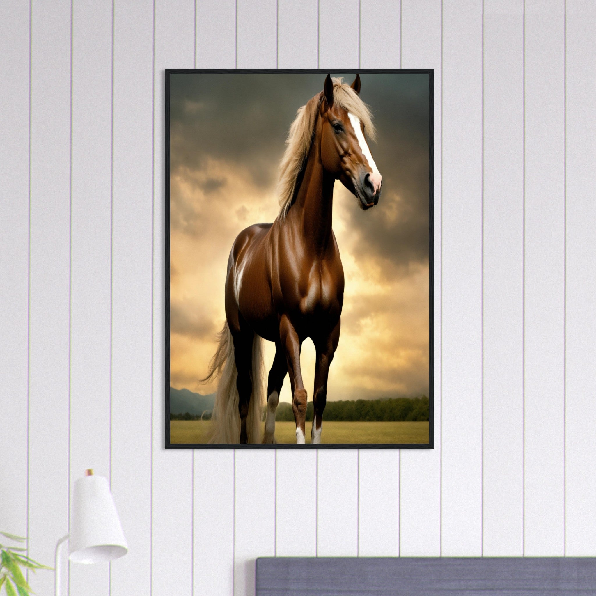 Canvanation Print Material 70x100 cm / 28x40″ Tableau Cheval Horizon Équestre