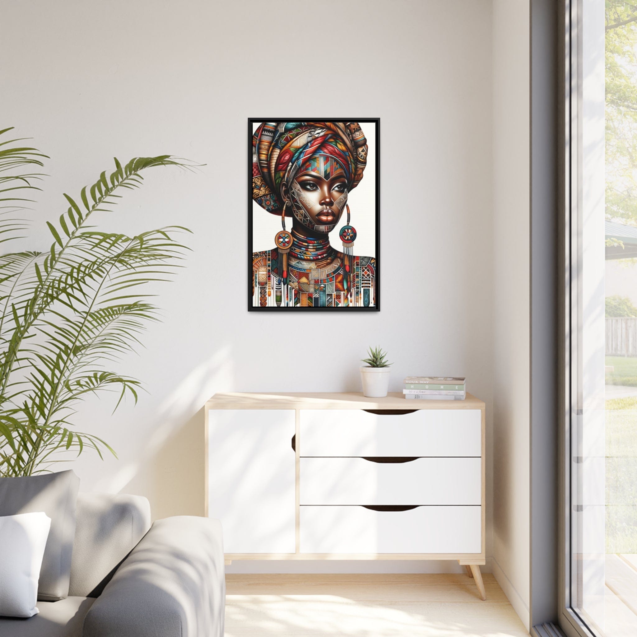 Printify Canvas Tableau "La force, la beauté et la grâce : Tableau captivant d'une femme africaine"