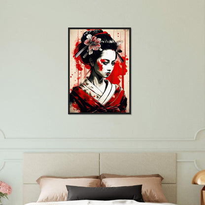 Tableau Geisha Horreur Kimono Canvanation