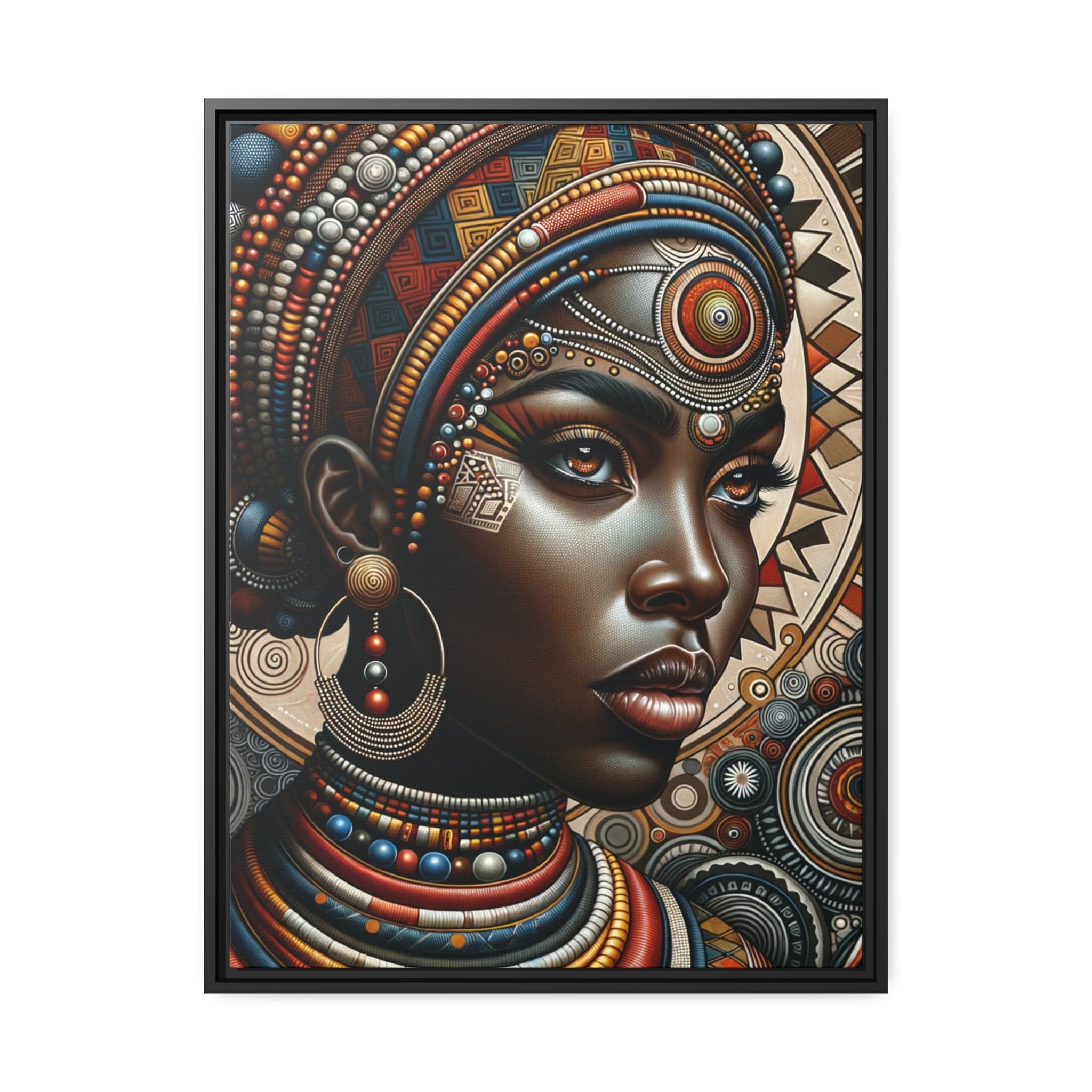 Printify Canvas 61.00 Cm" x 81.30 Cm" (Vertical) Tableau "La beauté et la grâce de la femme africaine : Un tableau vibrant de couleurs et de culture"