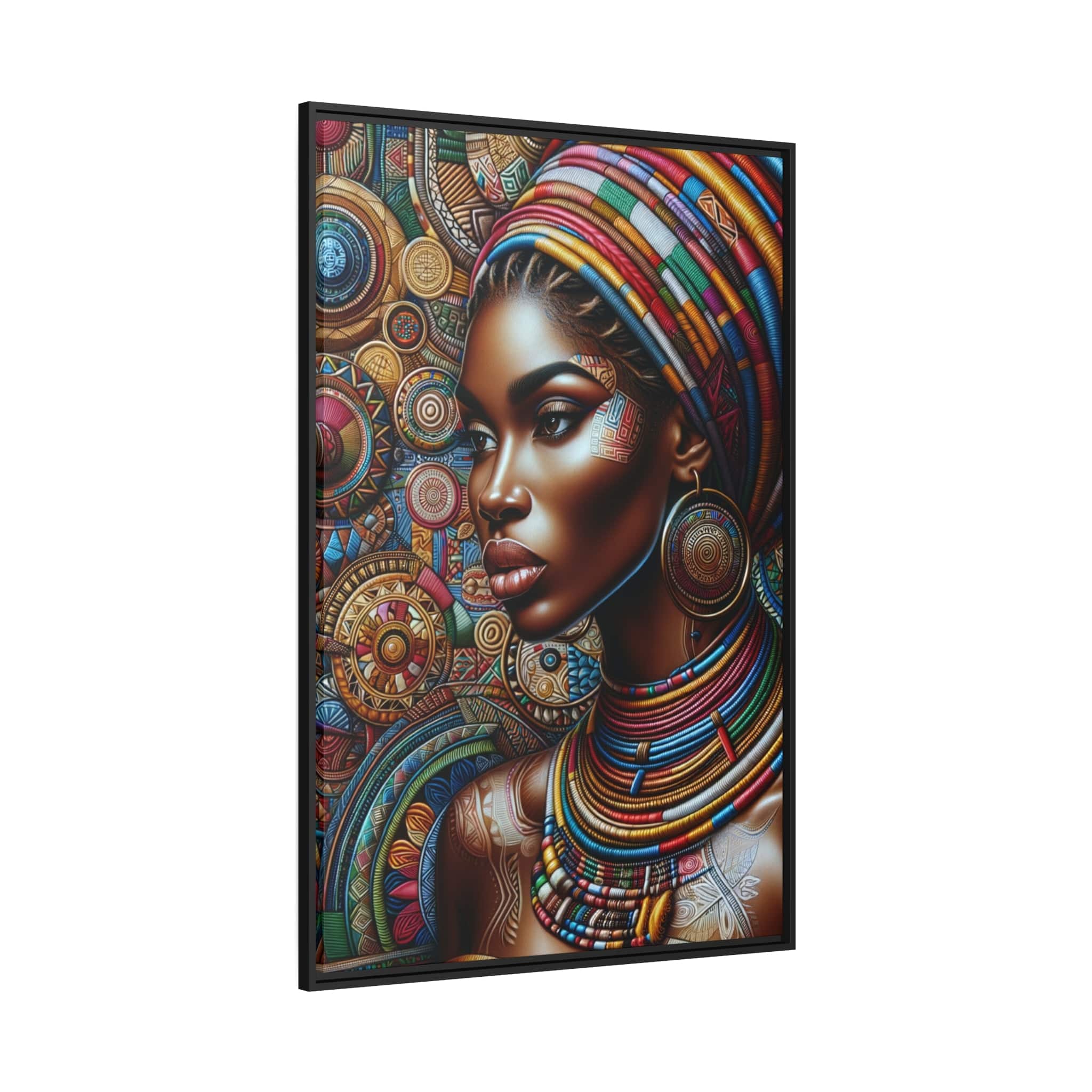 Printify Canvas Tableau "La beauté et la force de la femme africaine : un tableau vibrant de couleurs et de culture"