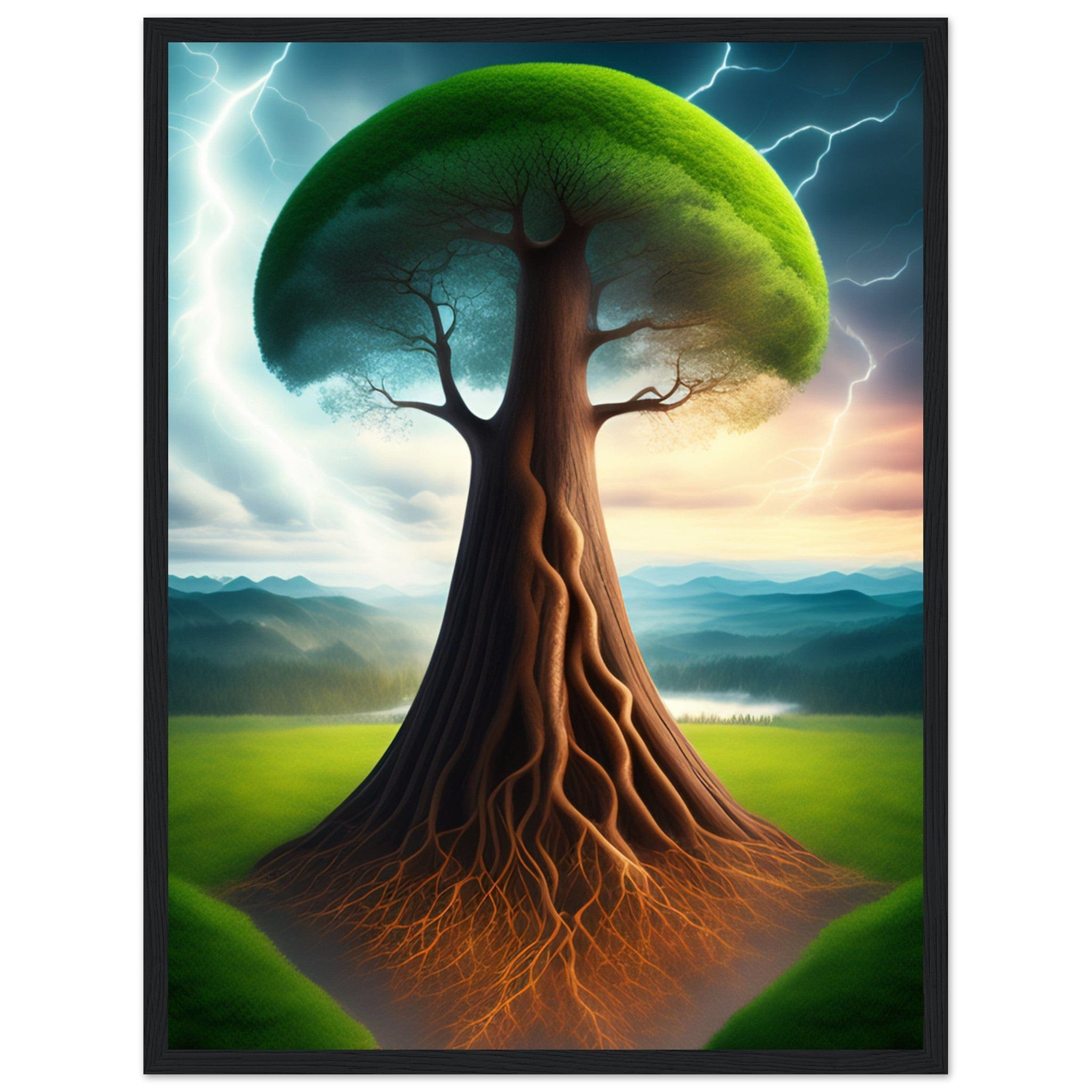 Canvanation Print Material 45x60 cm / 18x24″ Tableau Arbre De Vie En Bois