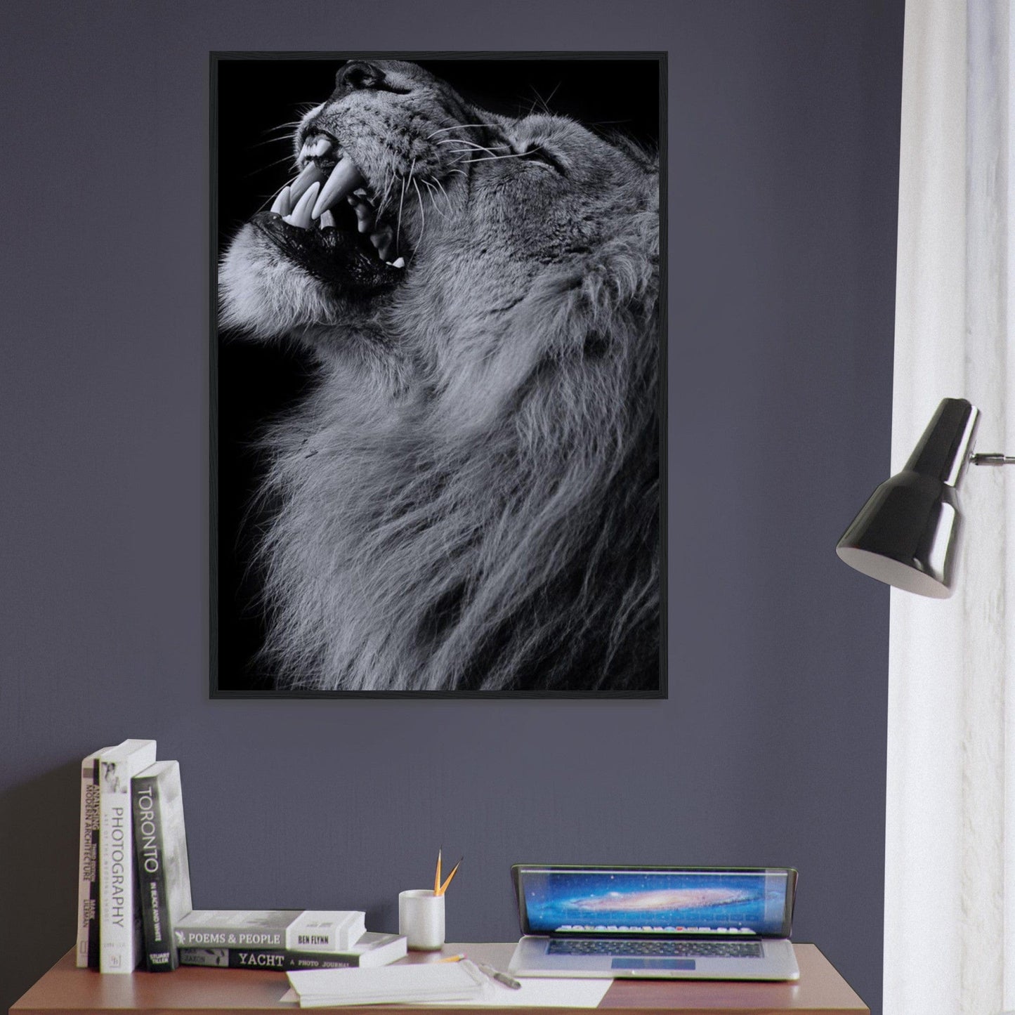 Tableau Lion Art Noir Blanc