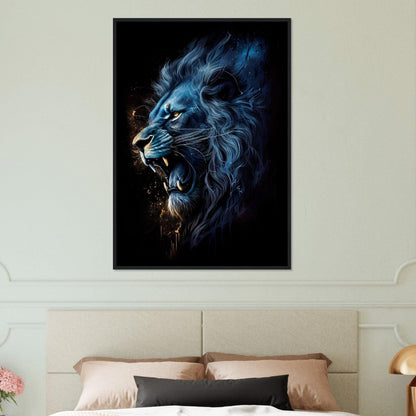 Tableau Lion Art Bleu