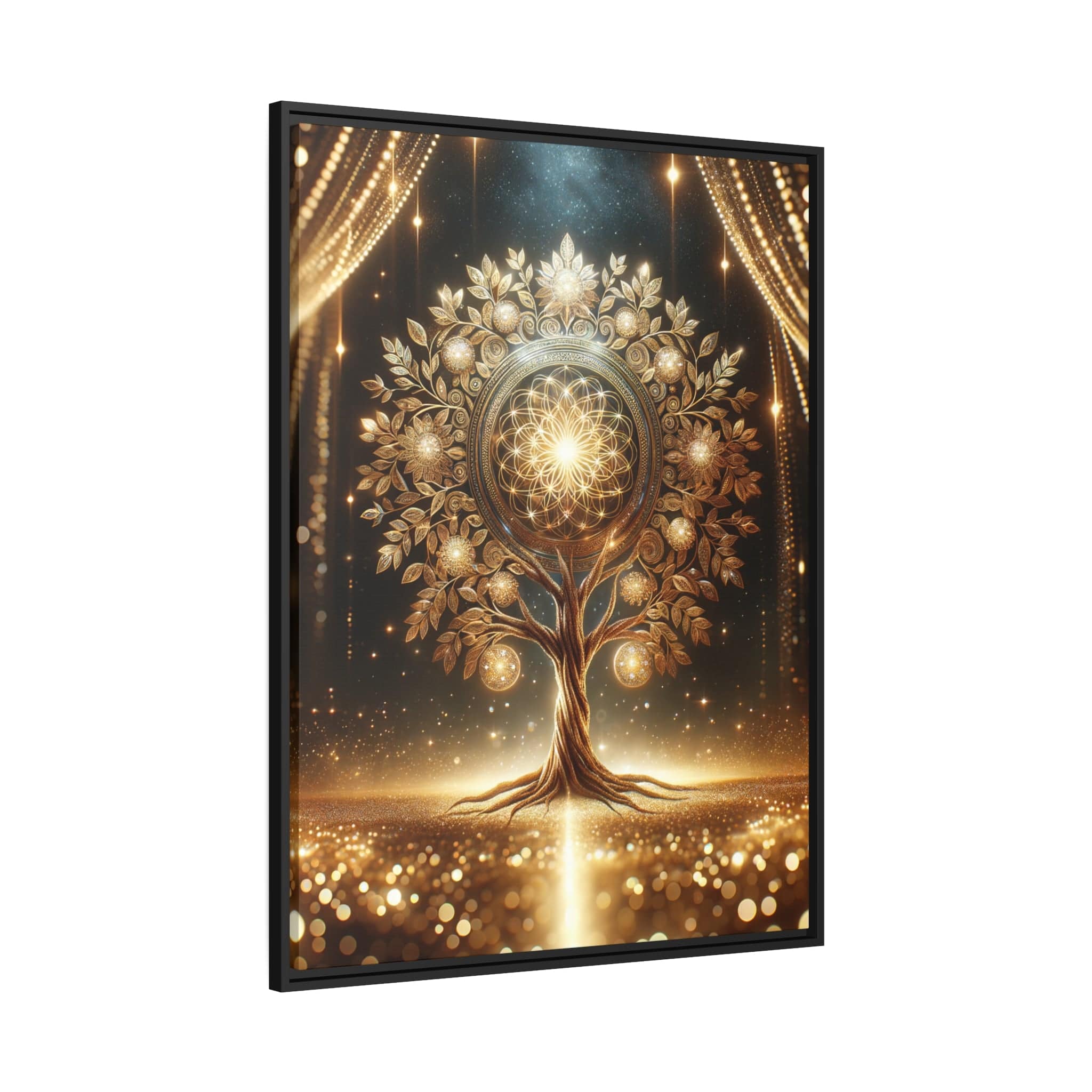 Printify Canvas Tableau Arbre De Vie Branches D'Or