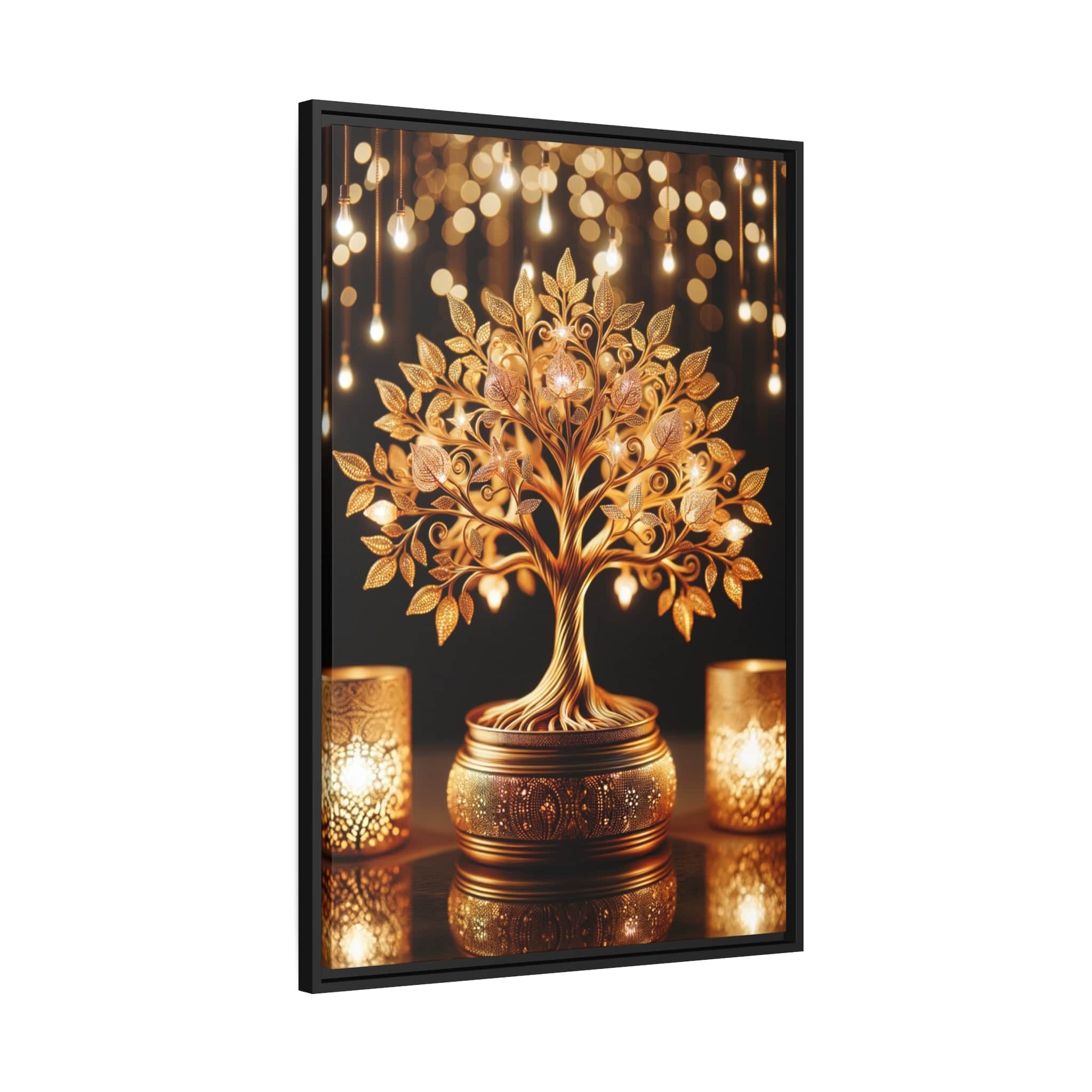 Printify Canvas Tableau Dorée Arbre De vie, Scintillant