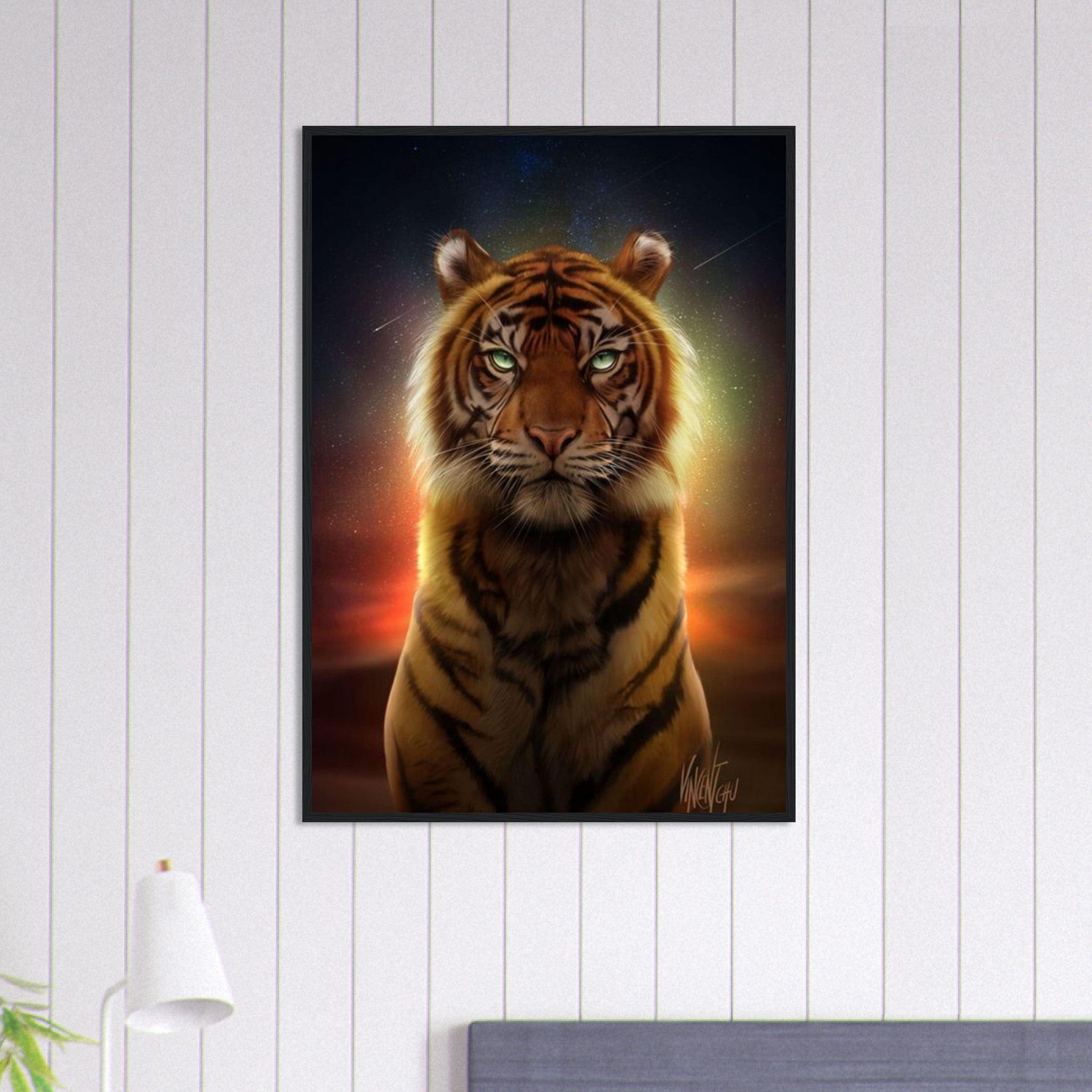 Canvanation Print Material 70x100 cm / 28x40″ Tableau Tigre Coucher du Soleil