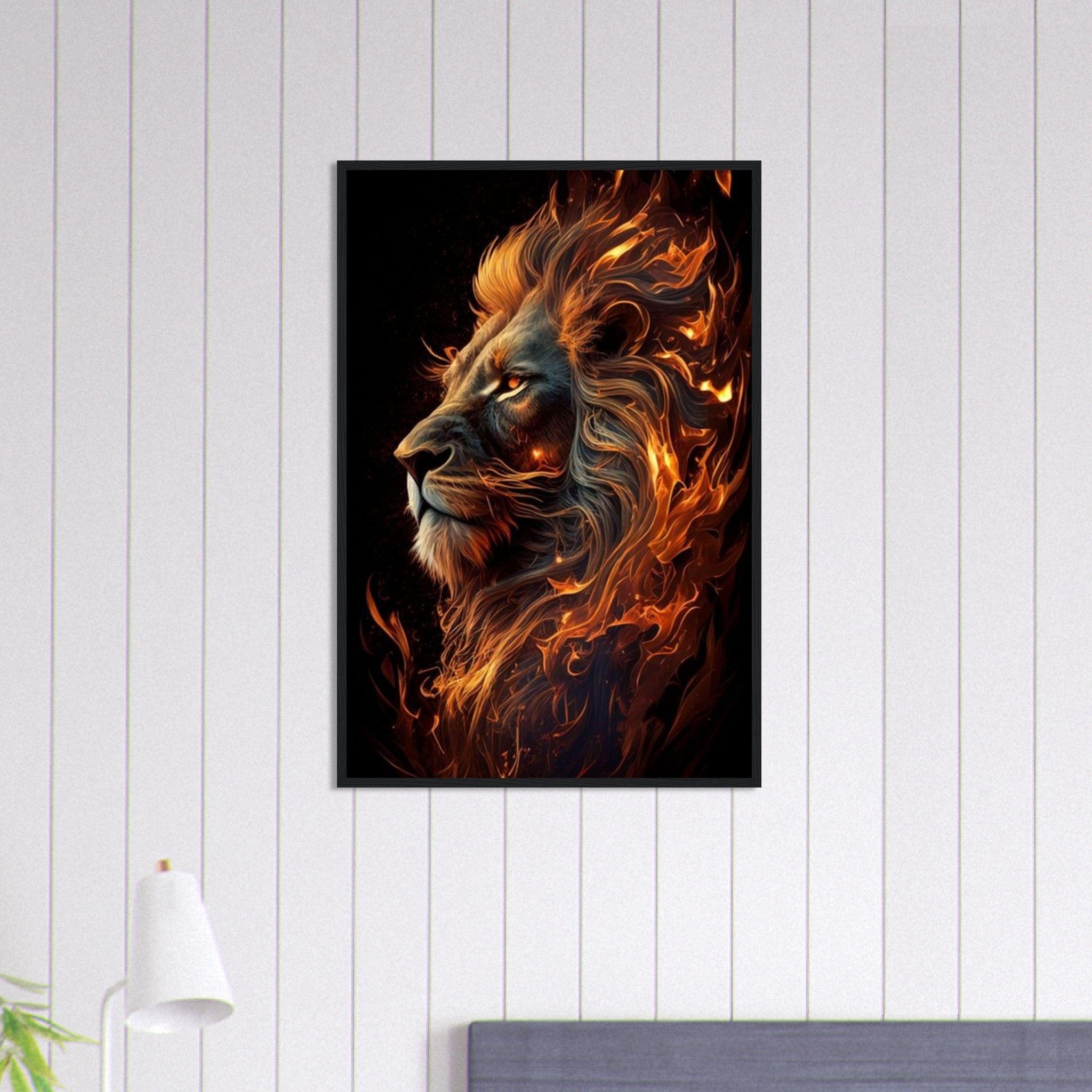 Canvanation Print Material 60x90 cm / 24x36″ Grand Tableau Lion Feu