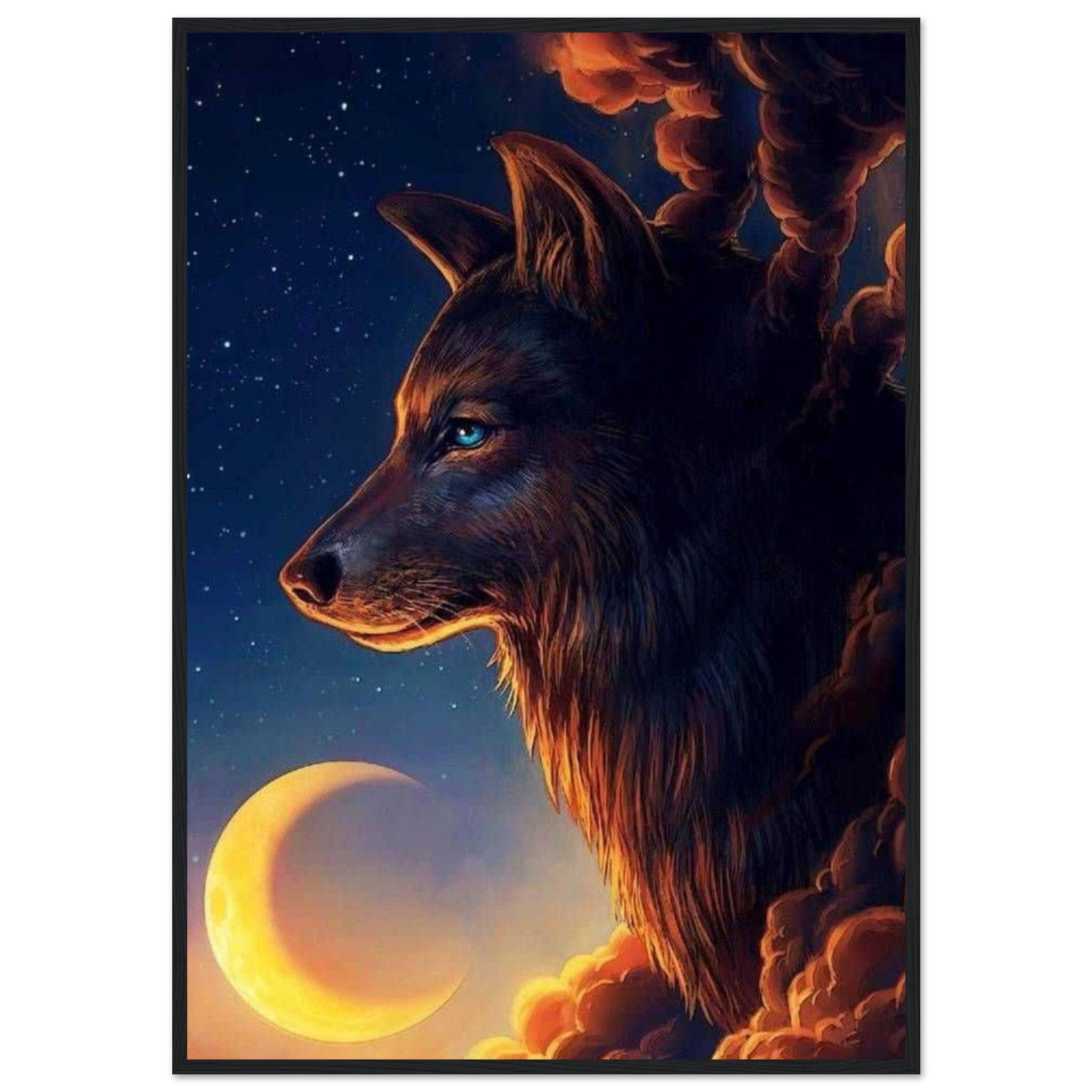 Tableau Loup Lune - Canvanation