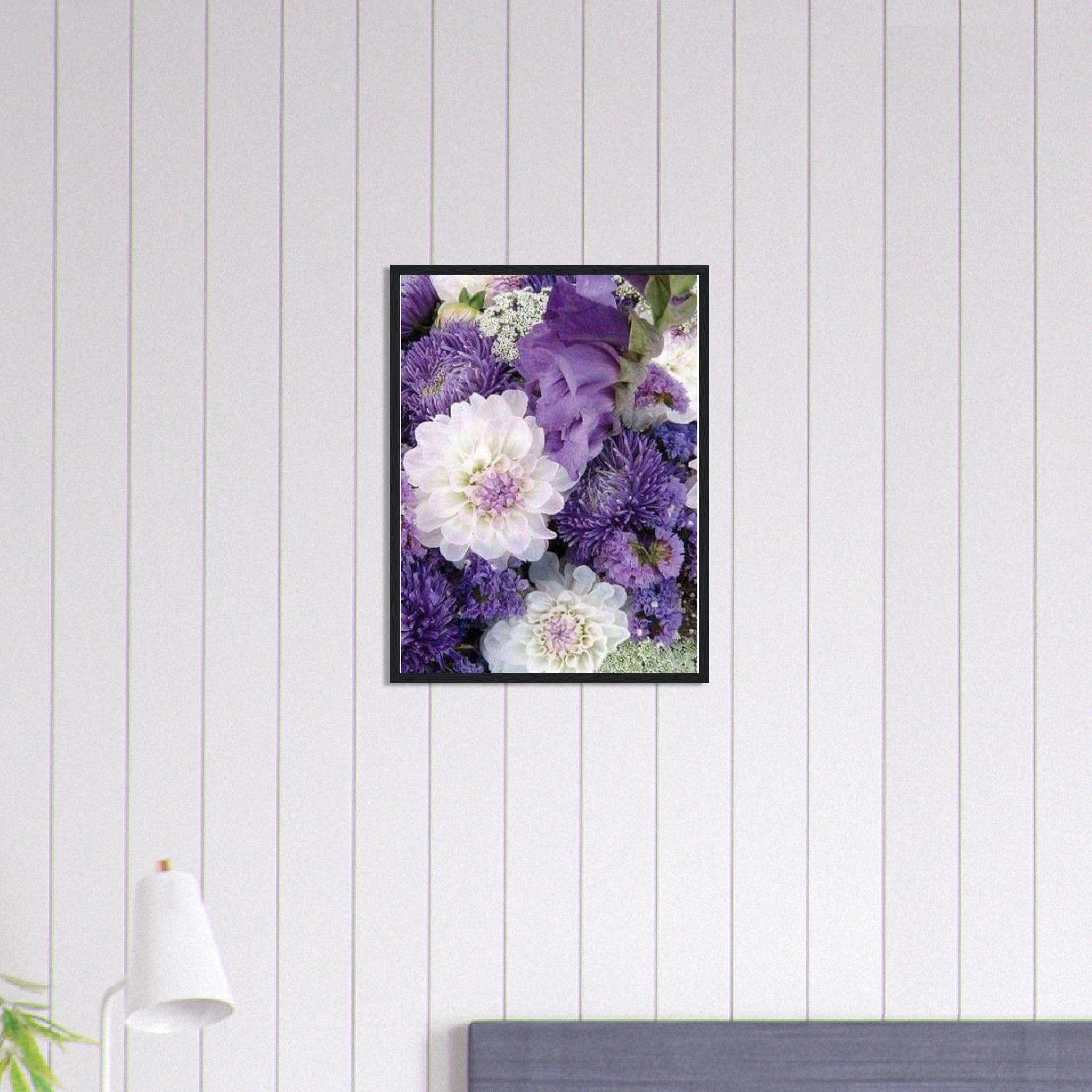 Tableau Floral Blanc et Violet Canvanation