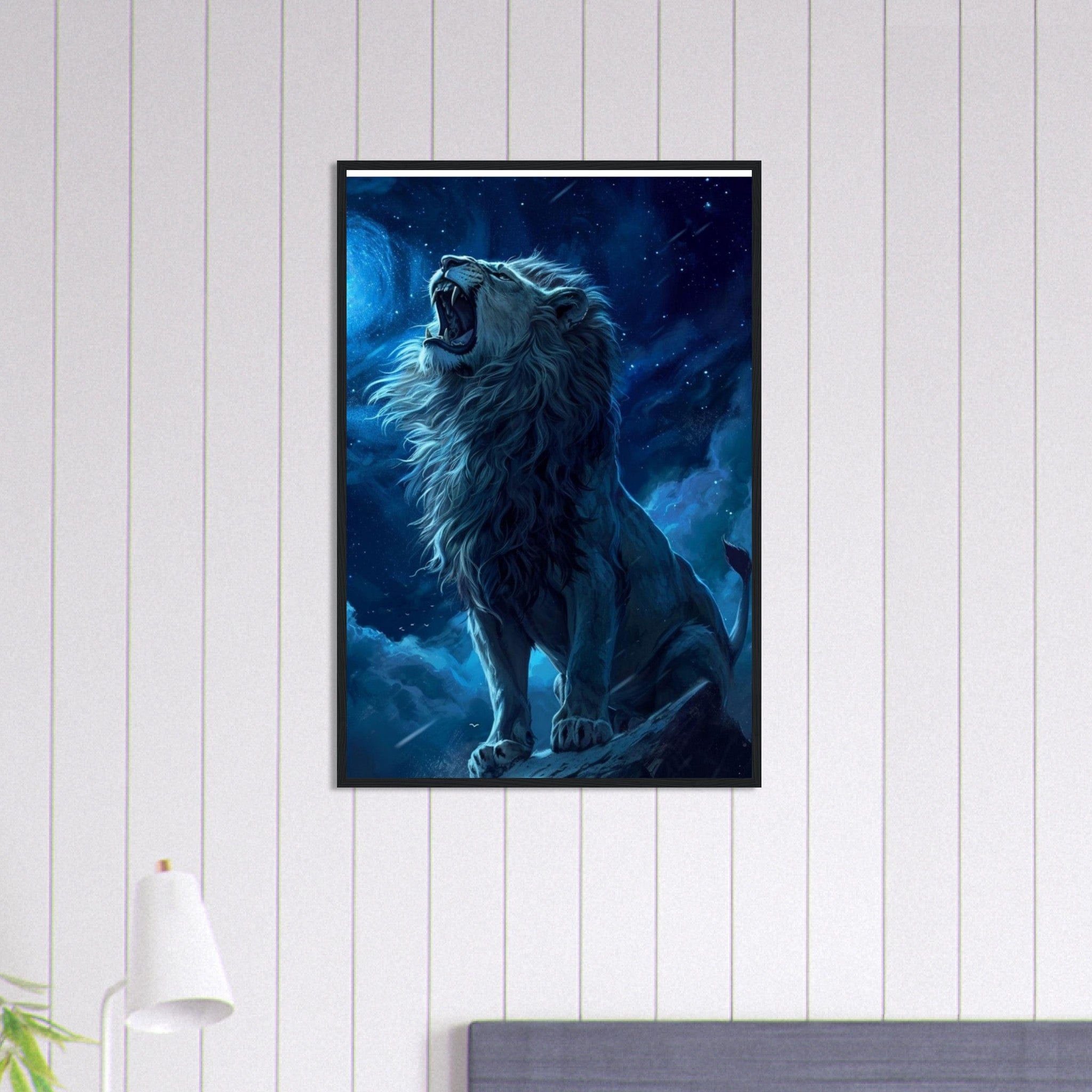 Canvanation Print Material 60x90 cm / 24x36″ Tableau Lion Xxl Bleu