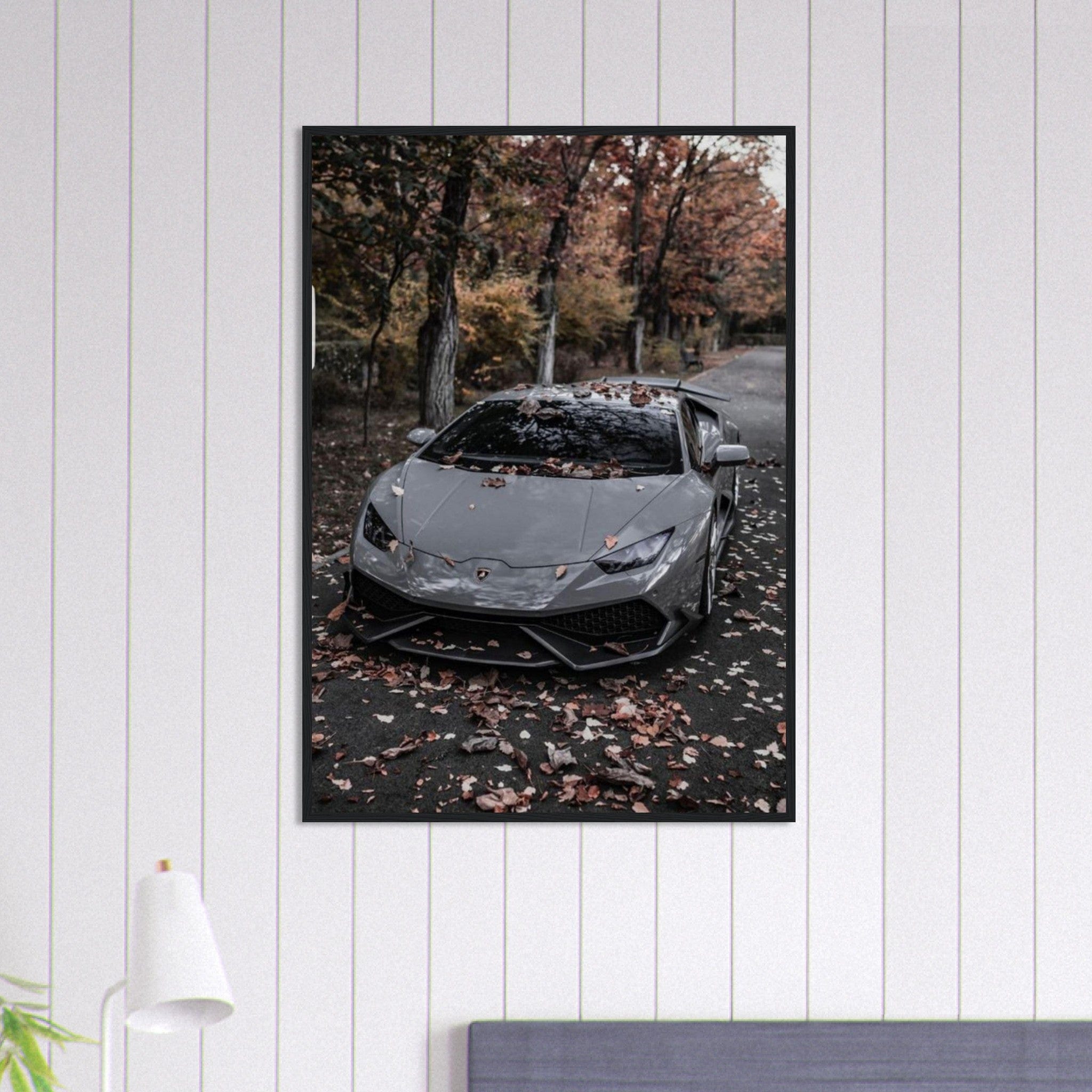 Canvanation Print Material 70x100 cm / 28x40″ Tableau Voiture Lamborghini Gris