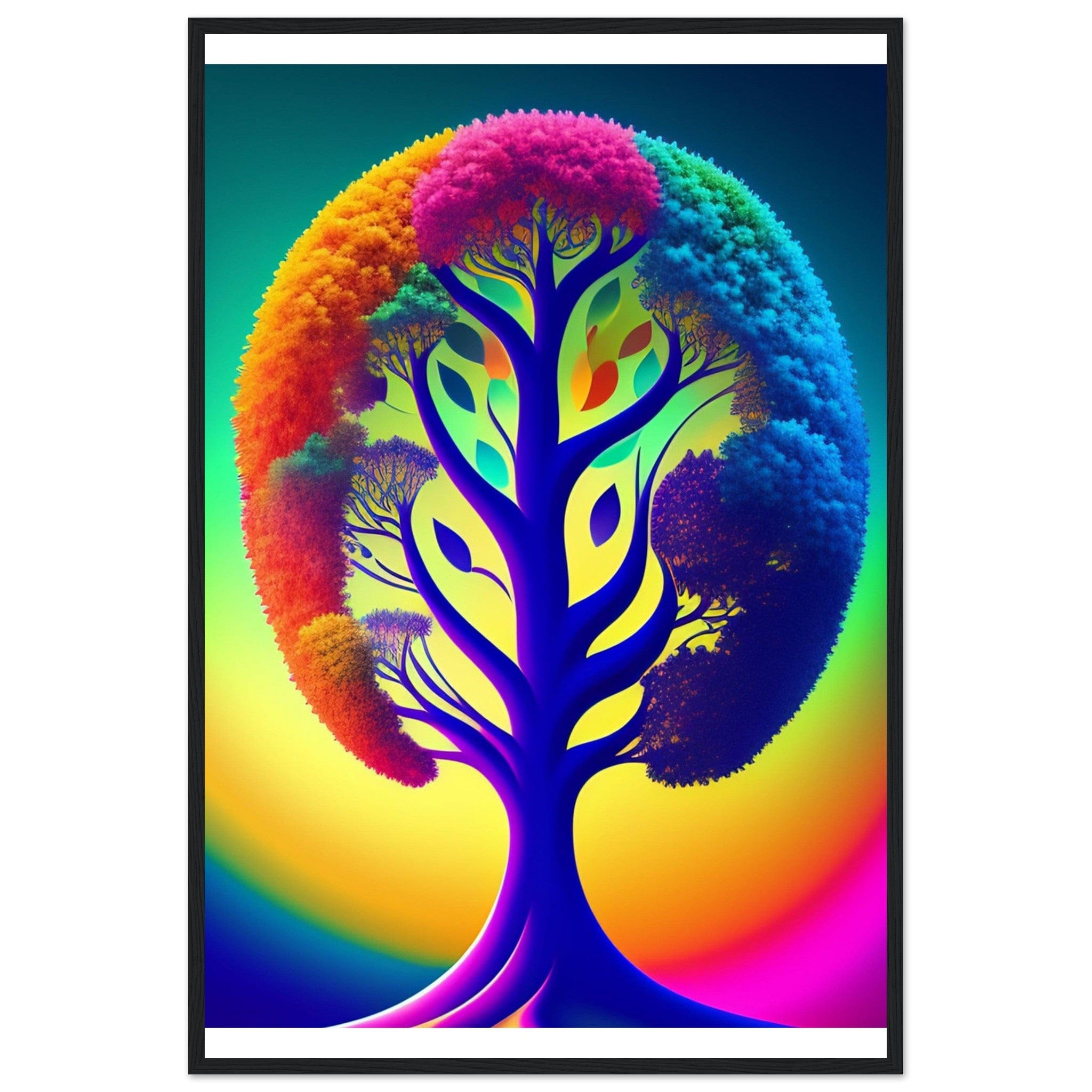 Canvanation Print Material 60x90 cm / 24x36″ Tableau Arbre De Vie Multicolore Enchanté