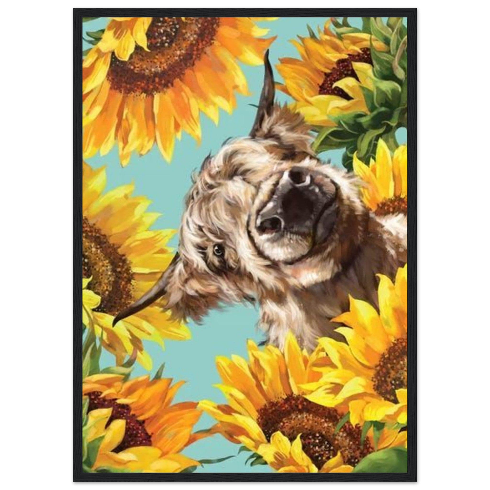 Canvanation Print Material 50x70 cm / 20x28″ Tableau Vache Tournesol