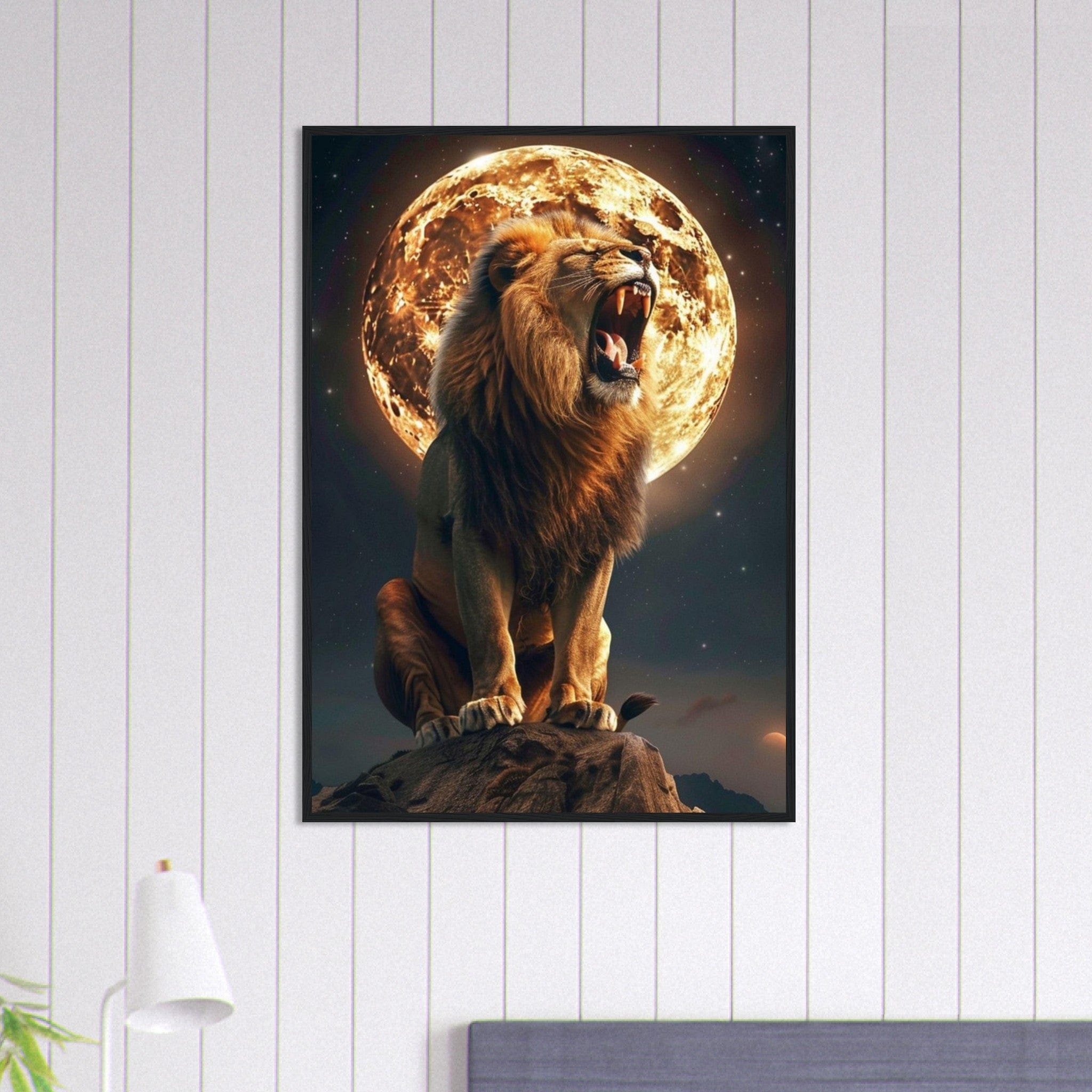 Canvanation Print Material 70x100 cm / 28x40″ Tableau Street Art Lion Lune