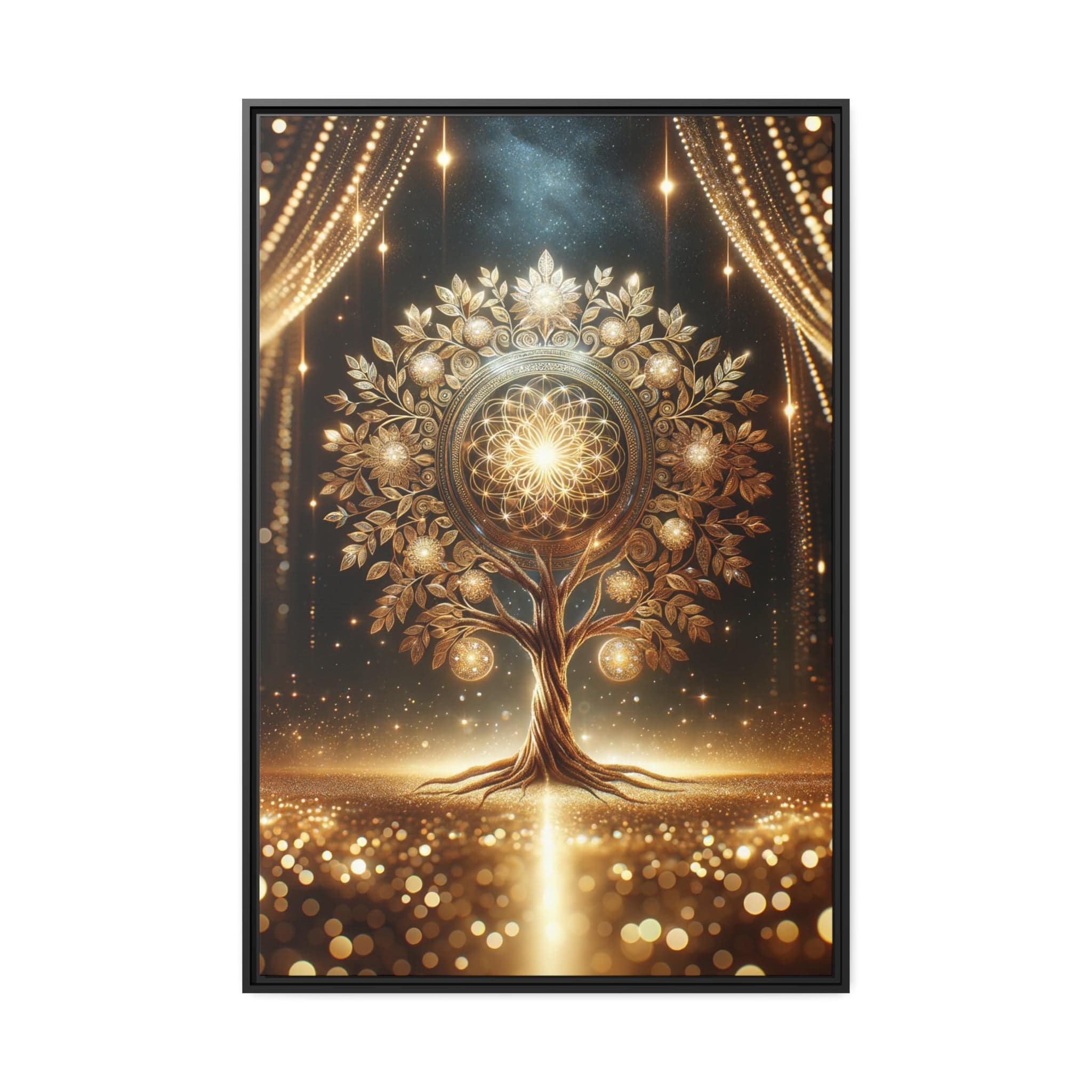 Printify Canvas 32″ x 48″ (Vertical) Tableau Arbre De Vie Branches D'Or