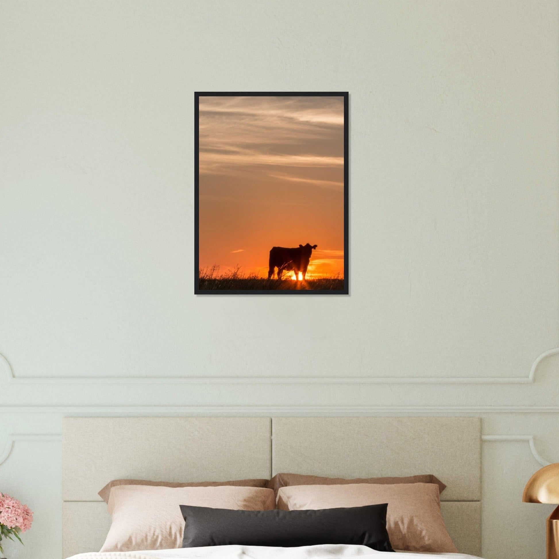 Tableau Vache Couché De Soleil - Canvanation