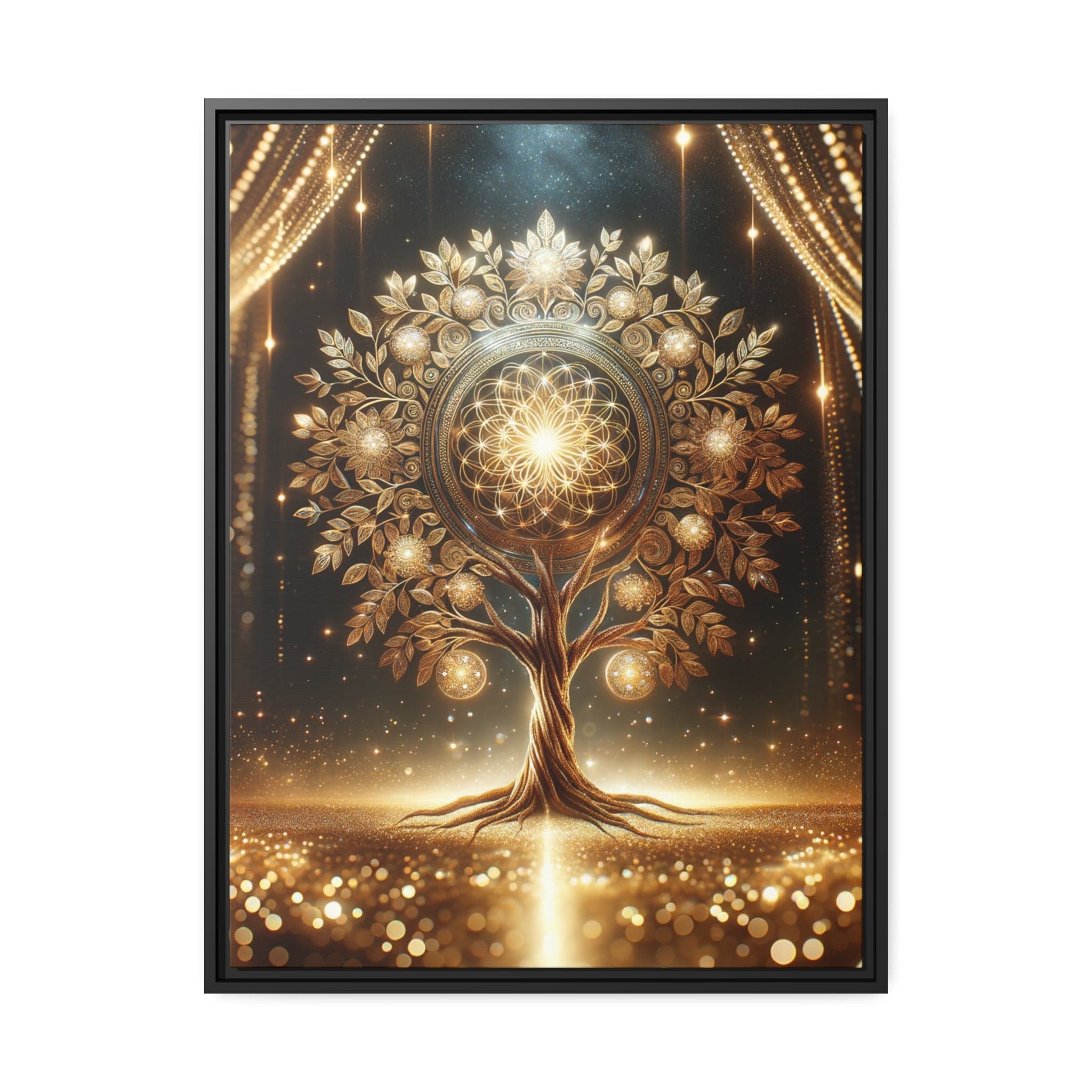 Printify Canvas 24" x 32" (Vertical) Tableau Arbre De Vie Branches D'Or