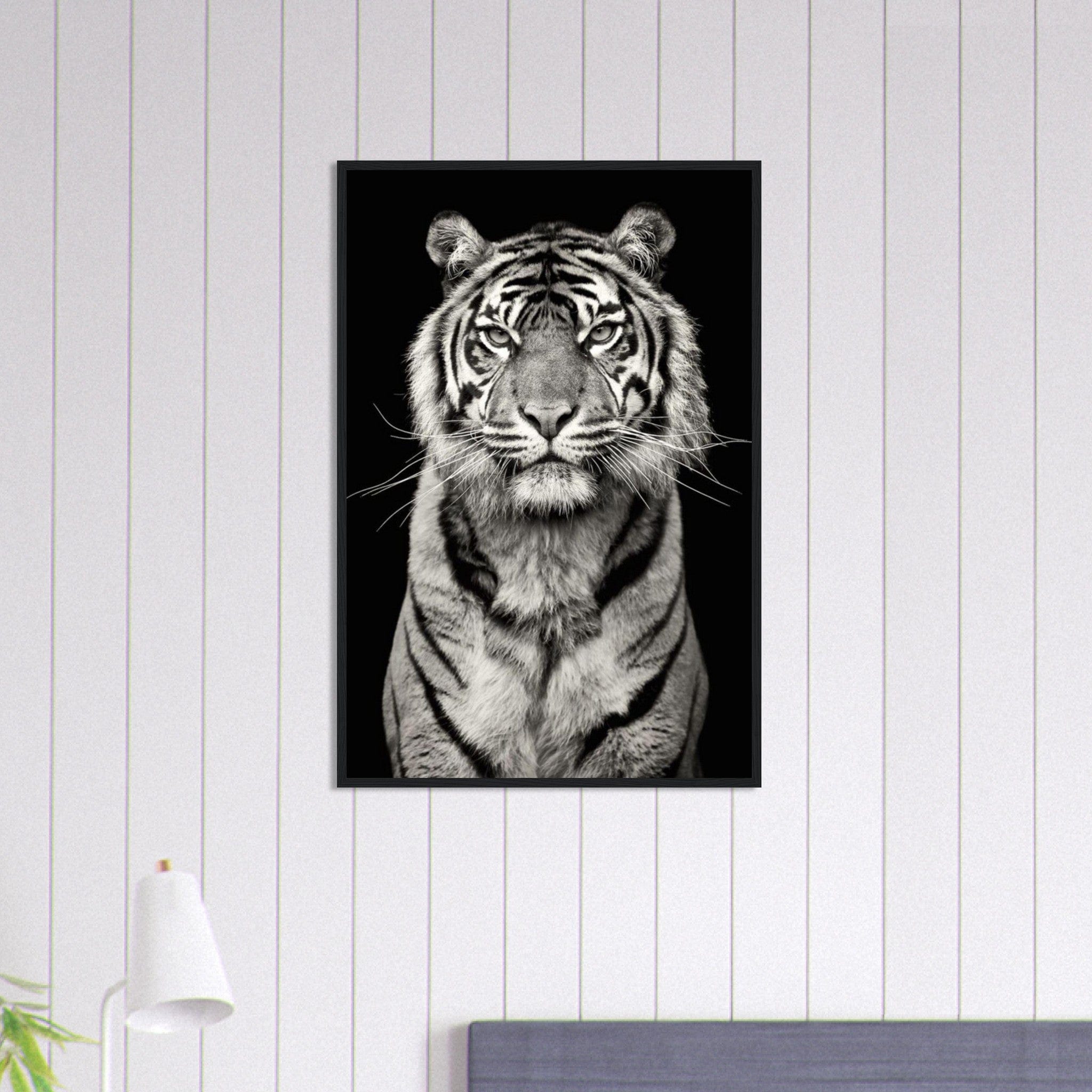 Canvanation Print Material 60x90 cm / 24x36″ Tableau Tigre Noir Et Blanc