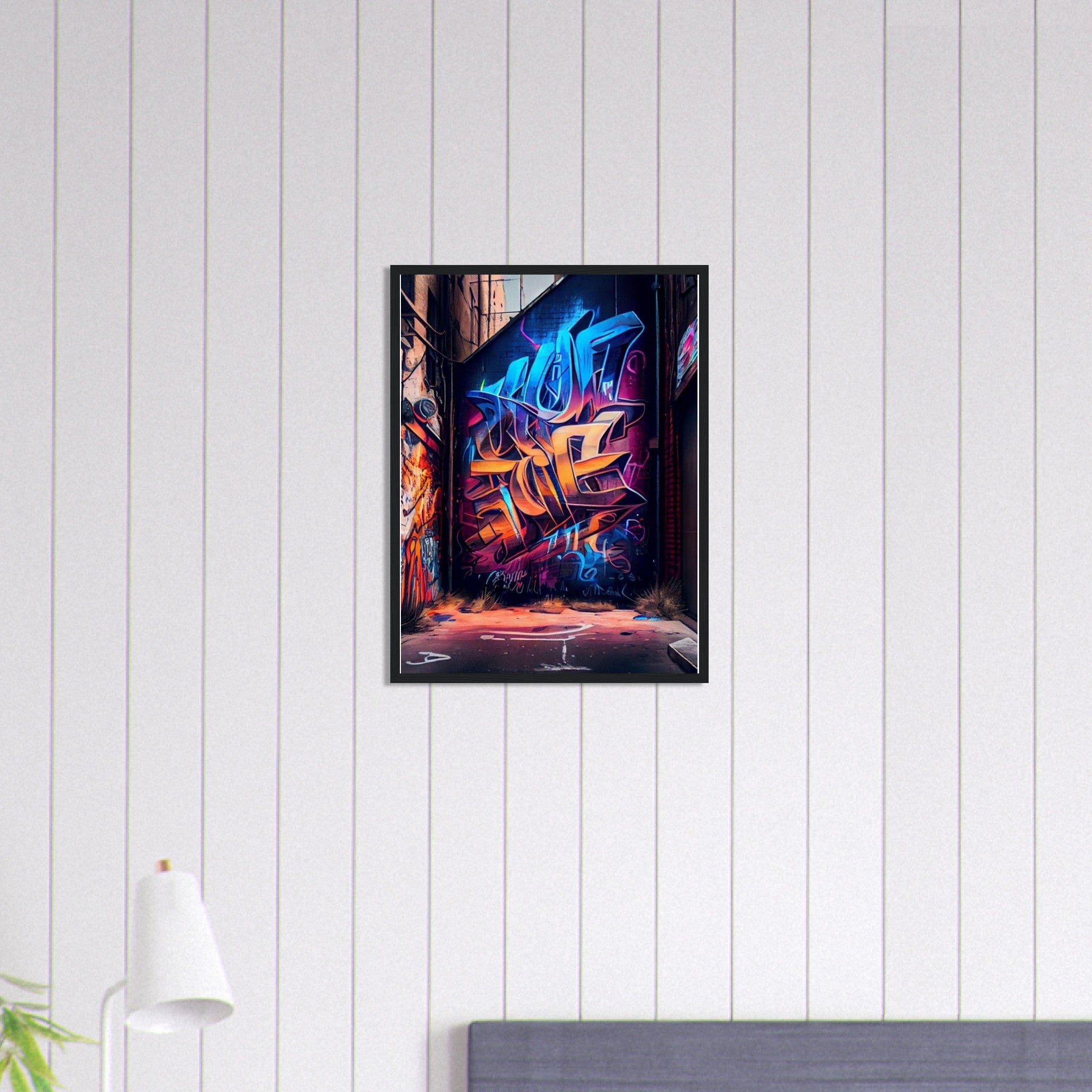 Canvanation Print Material 45x60 cm / 18x24″ Tableau Street Art Graffiti Bleu Et Orange