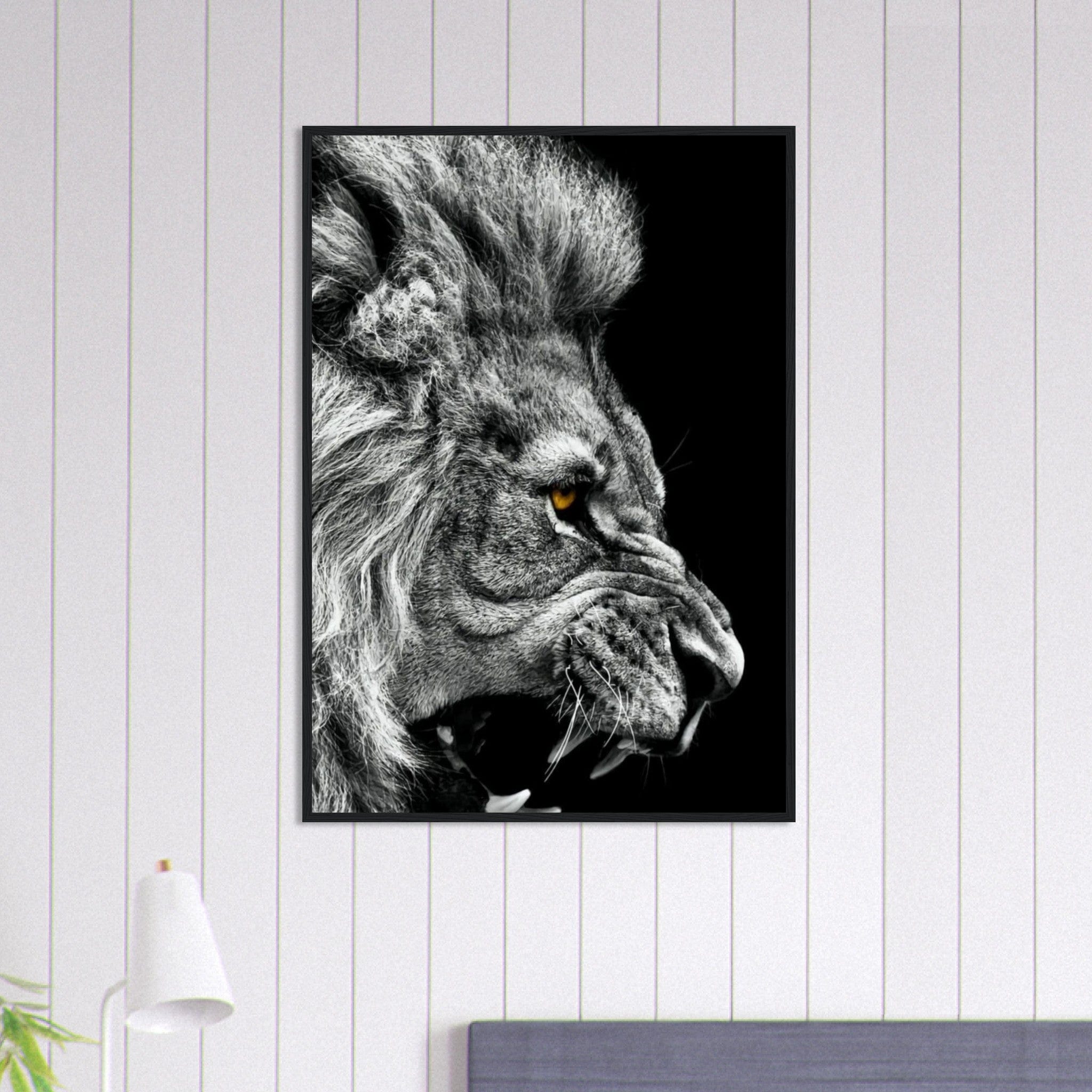 Canvanation Print Material 70x100 cm / 28x40″ Tableau Street Art Lion Noir Et Blanc