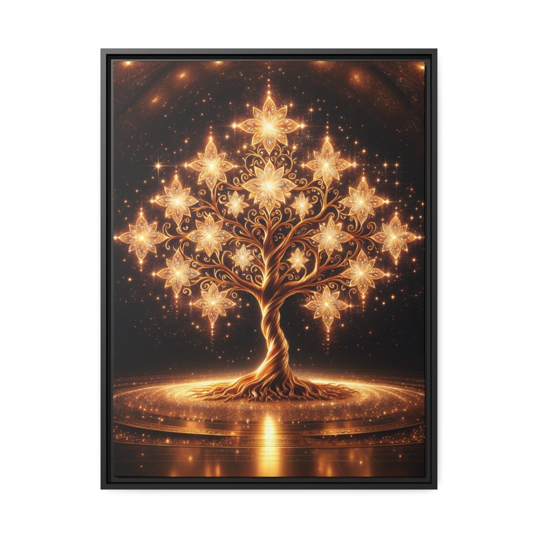 Printify Canvas 24" x 32" (Vertical) Tableau Arbre De Vie Nuance D'or