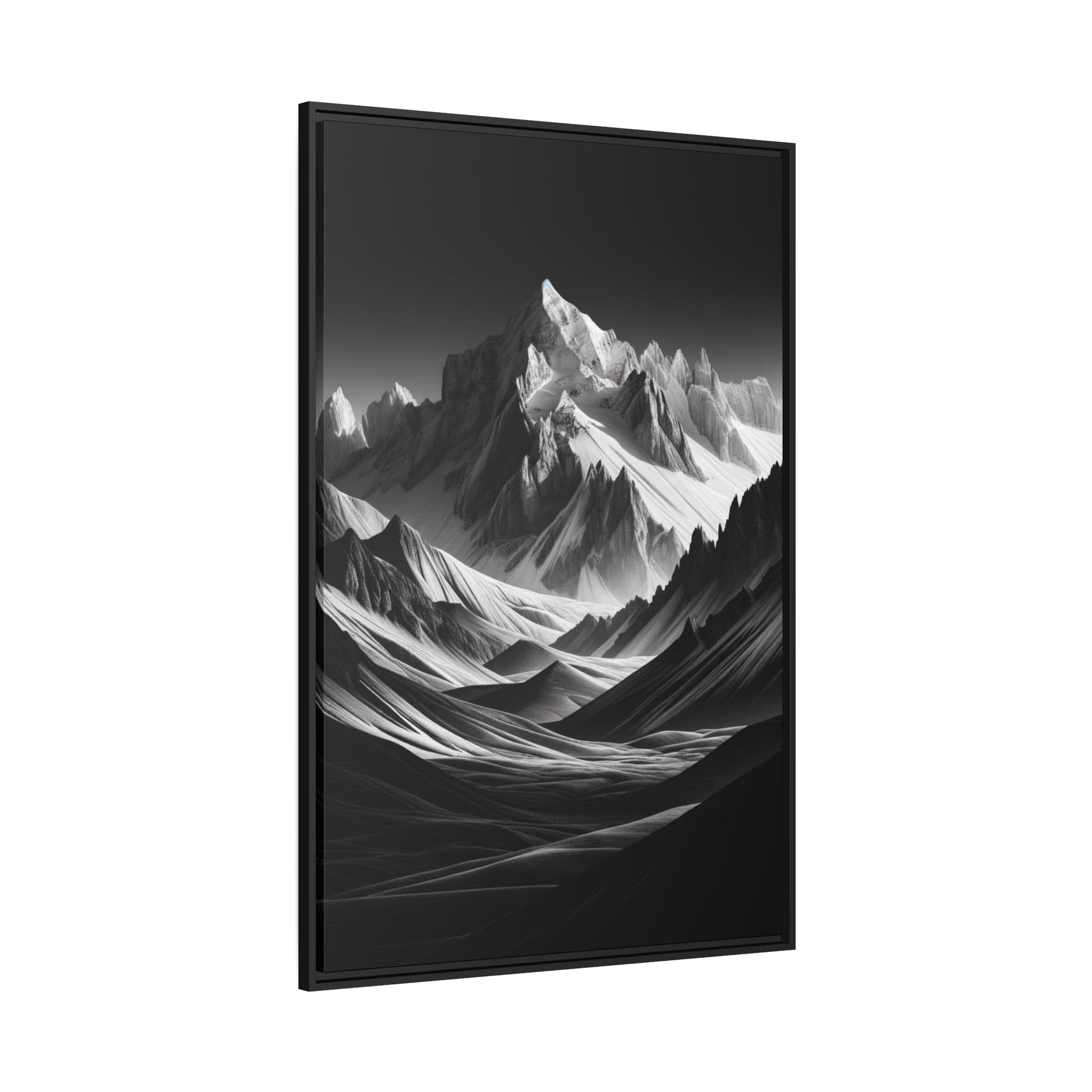 Printify Canvas Tableau "Contraste majestueux : Le paysage montagneux en noir et blanc"